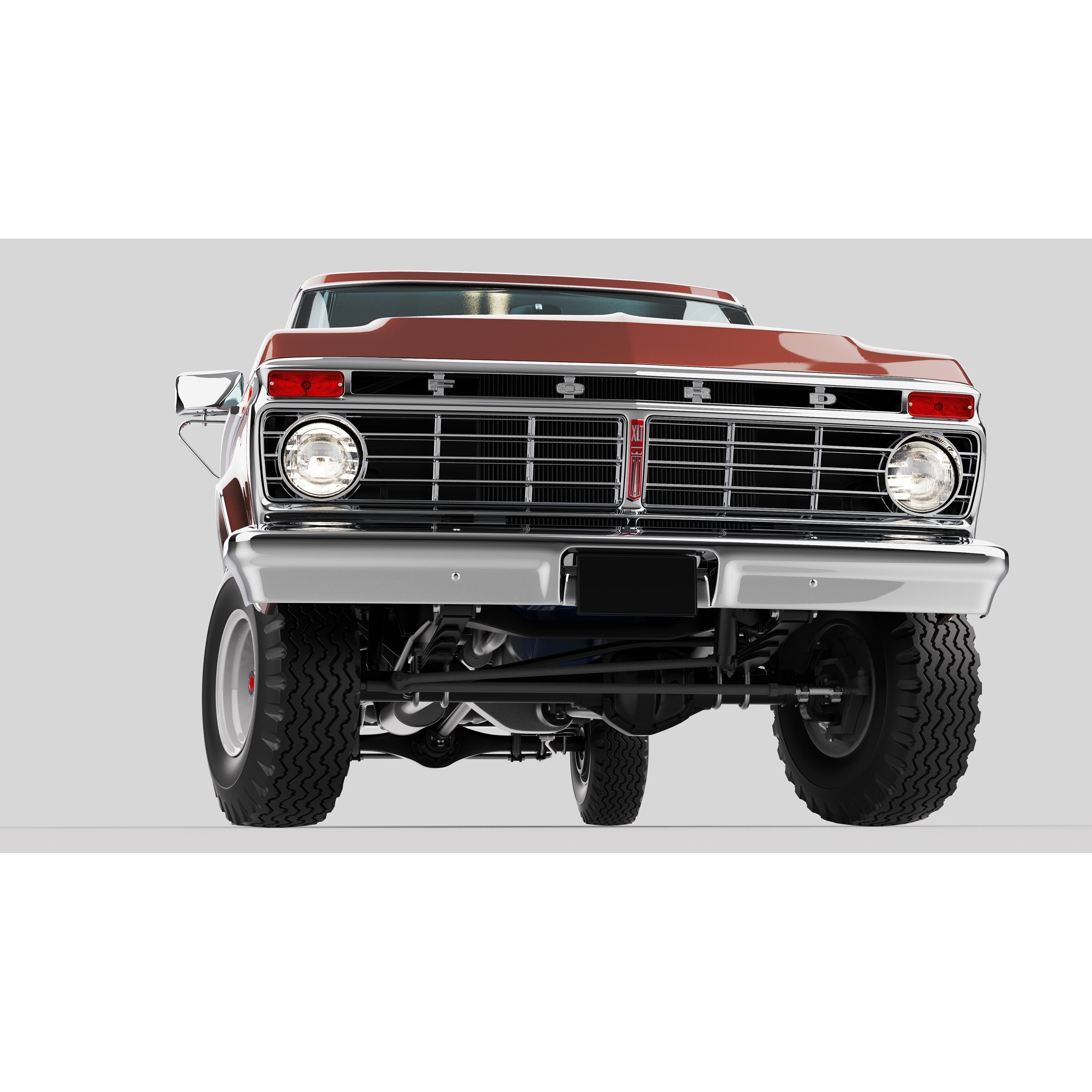 Pickup F250 Super Cab 1973-1978 - Game-Ready 3D Model - View 18