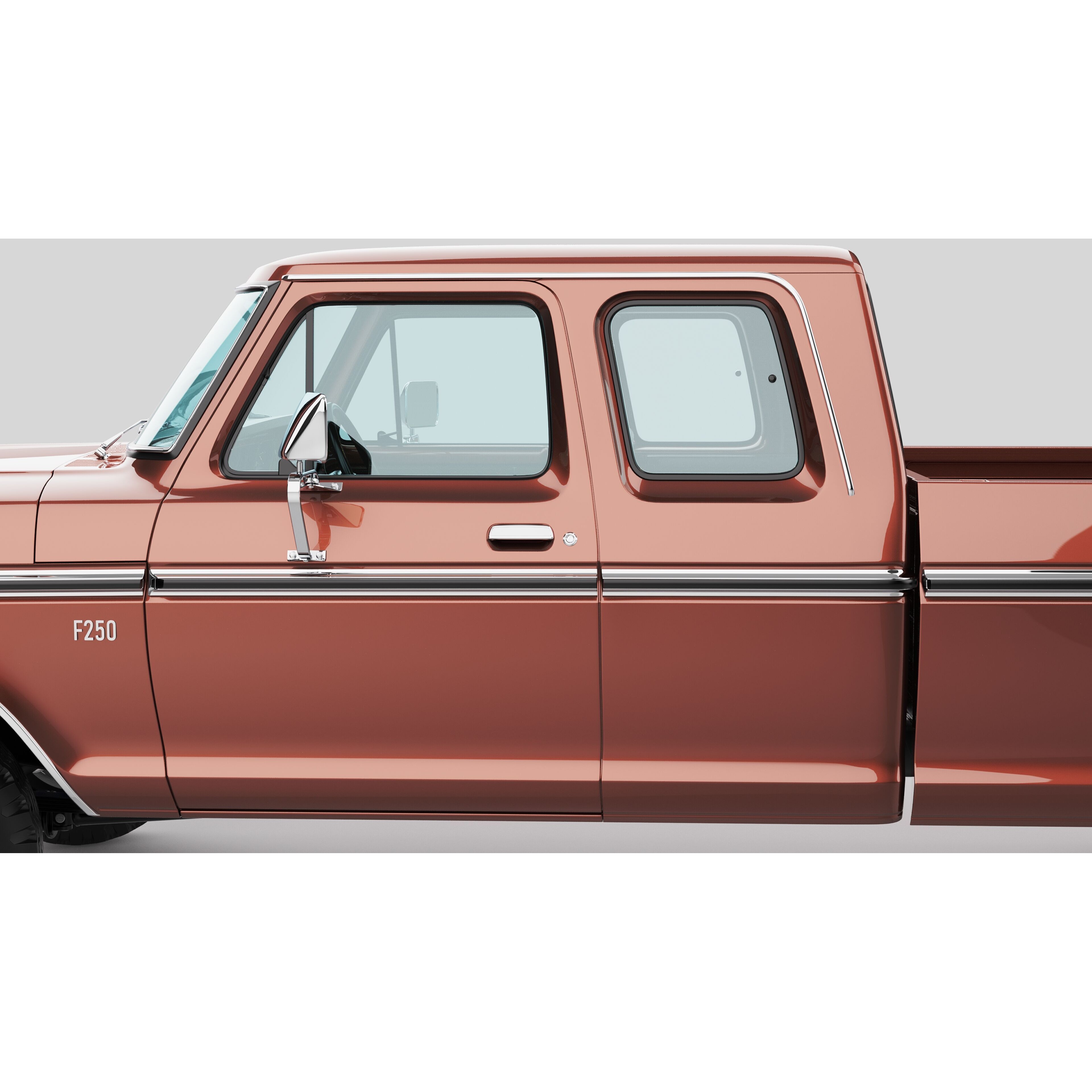 Pickup F250 Super Cab 1973-1978 - Game-Ready 3D Model - View 19