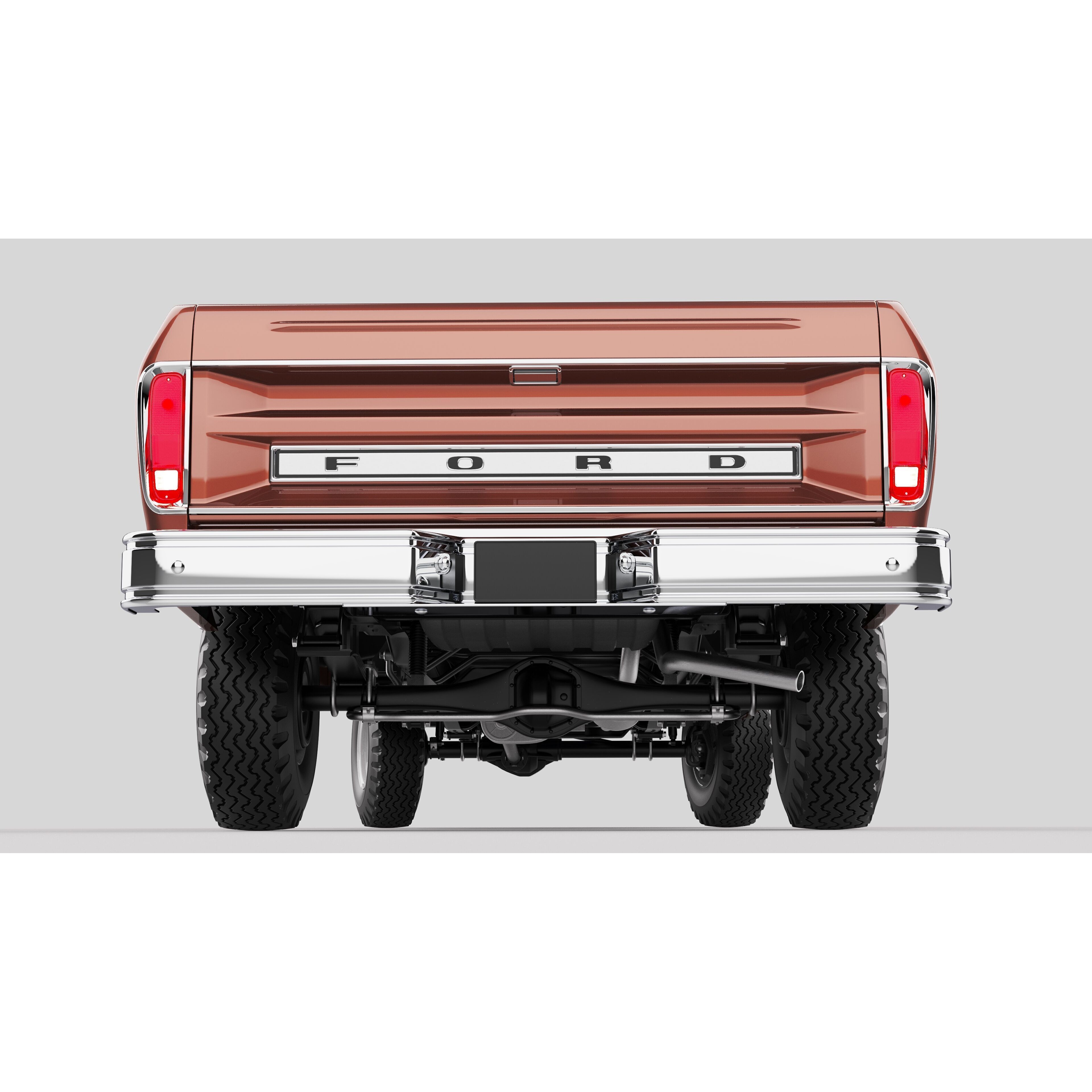 Pickup F250 Super Cab 1973-1978 - Game-Ready 3D Model - View 24