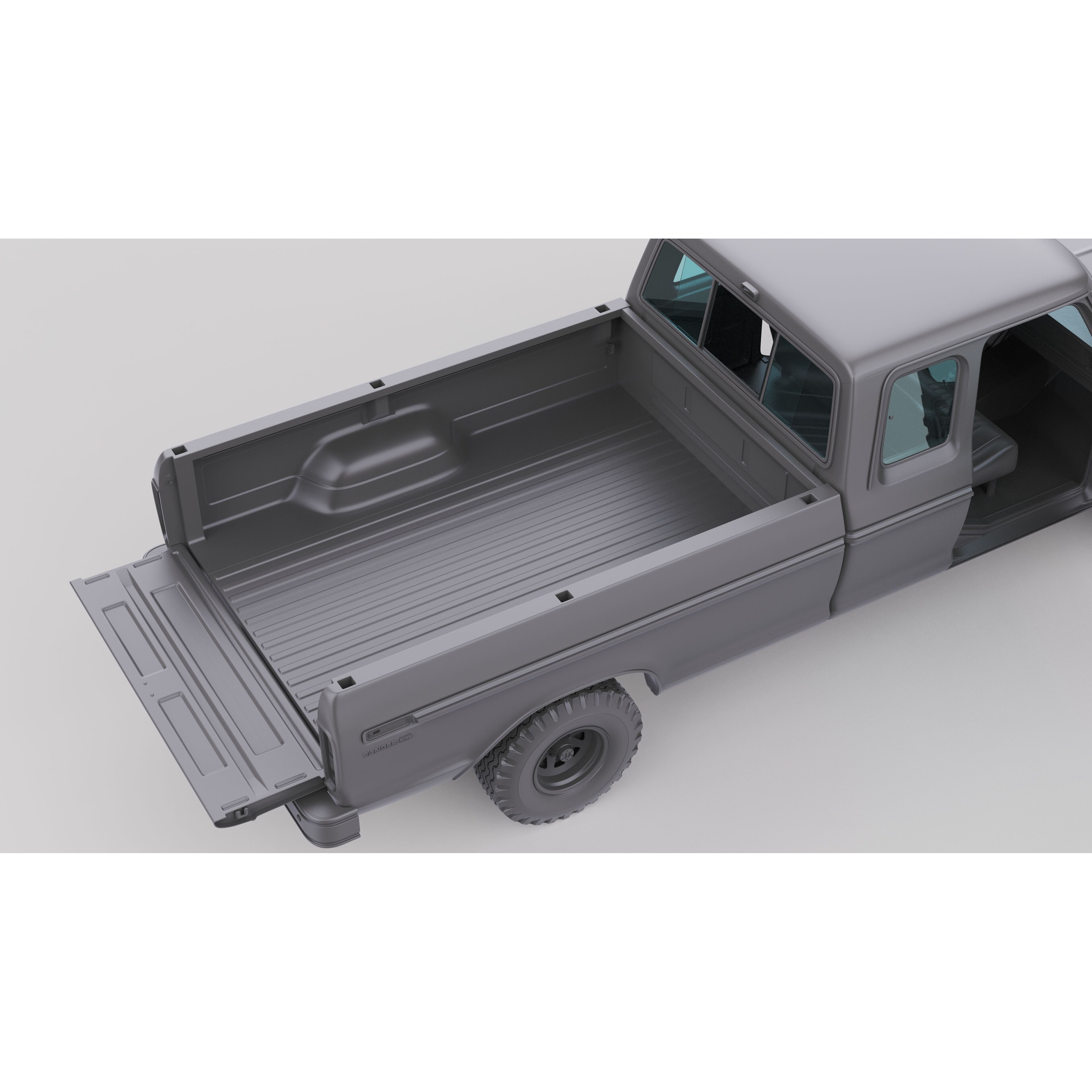 Pickup F250 Super Cab 1973-1978 - Game-Ready 3D Model - View 34