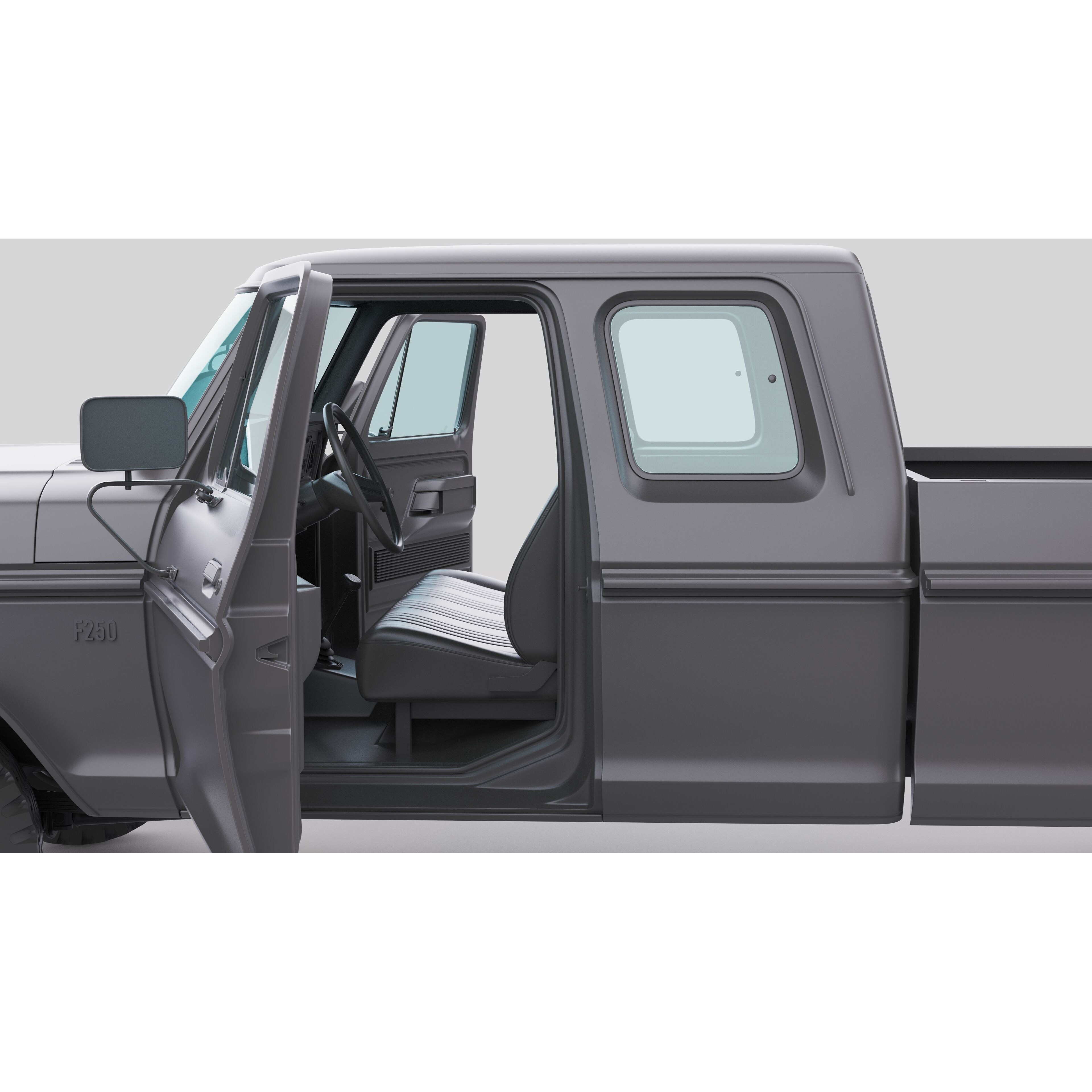 Pickup F250 Super Cab 1973-1978 - Game-Ready 3D Model - View 41