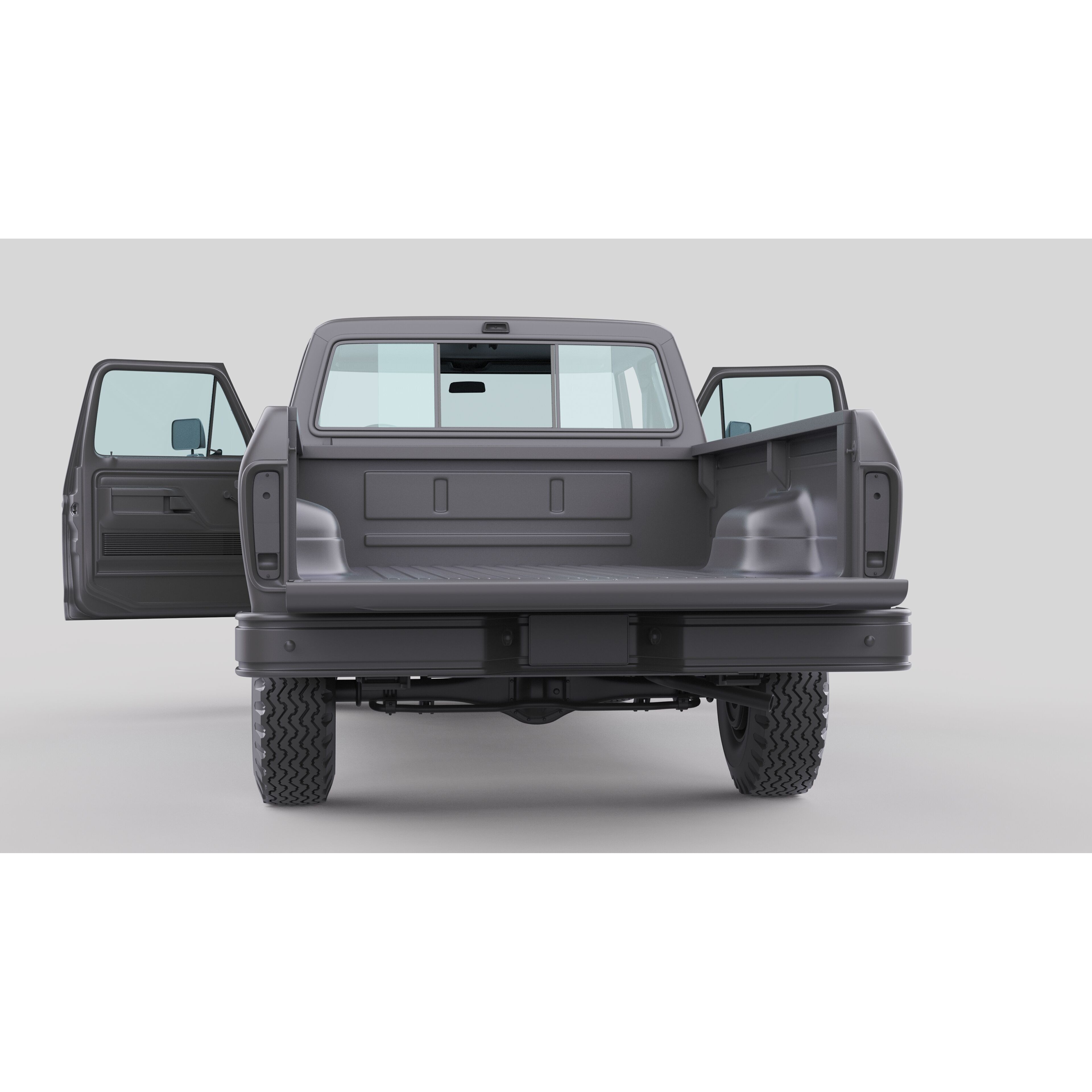 Pickup F250 Super Cab 1973-1978 - Game-Ready 3D Model - View 43