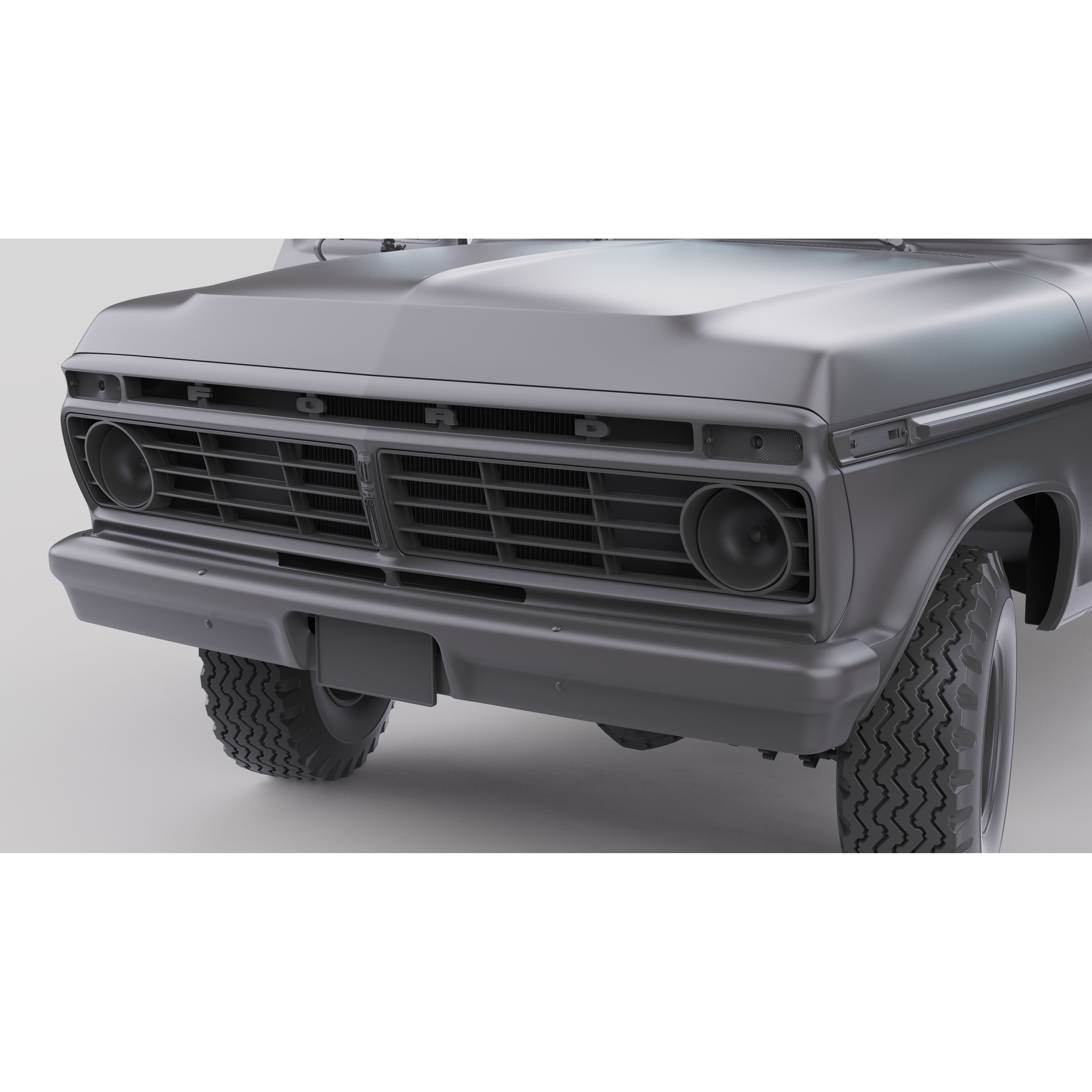 Pickup F250 Super Cab 1973-1978 - Game-Ready 3D Model - View 46