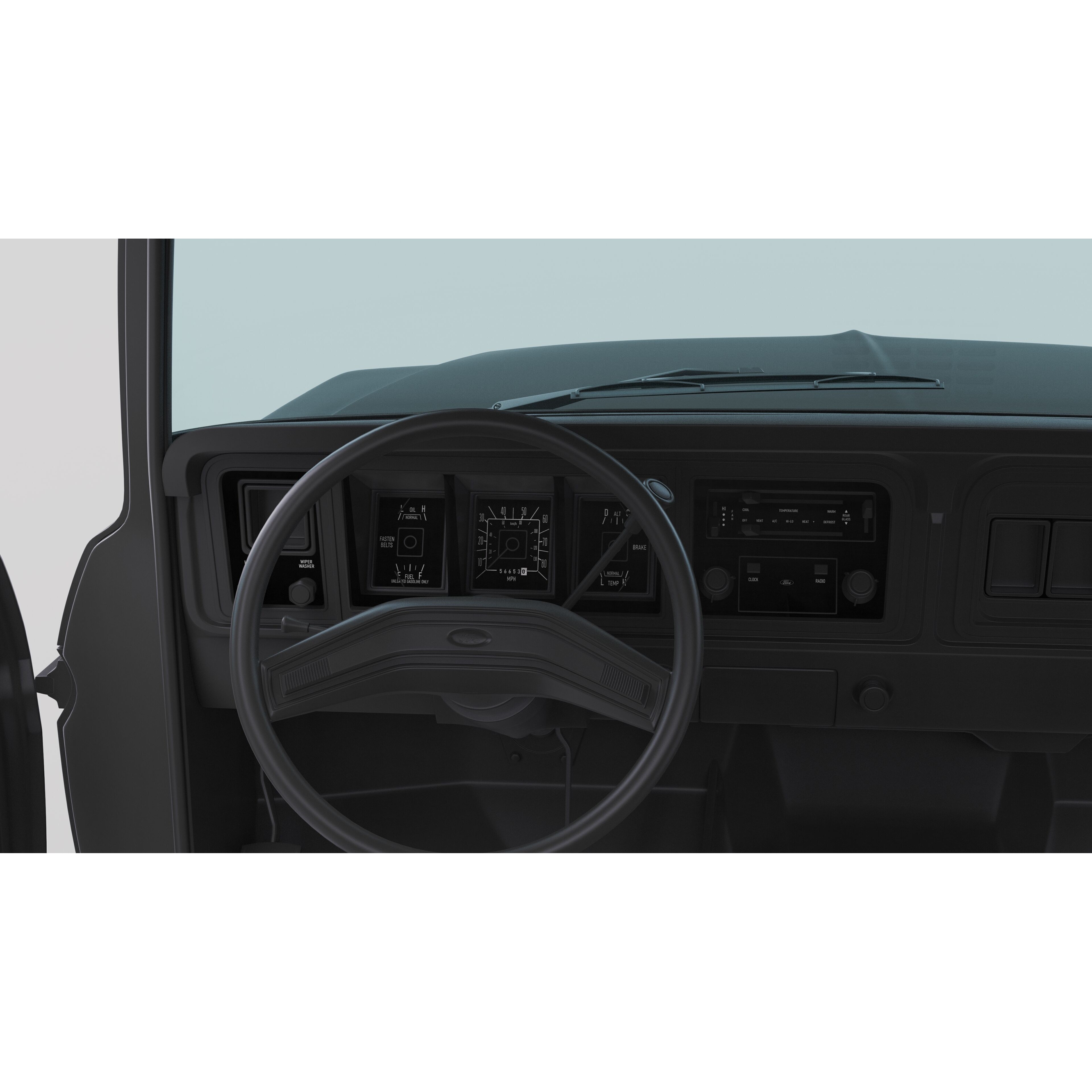Pickup F250 Super Cab 1973-1978 - Game-Ready 3D Model - View 50