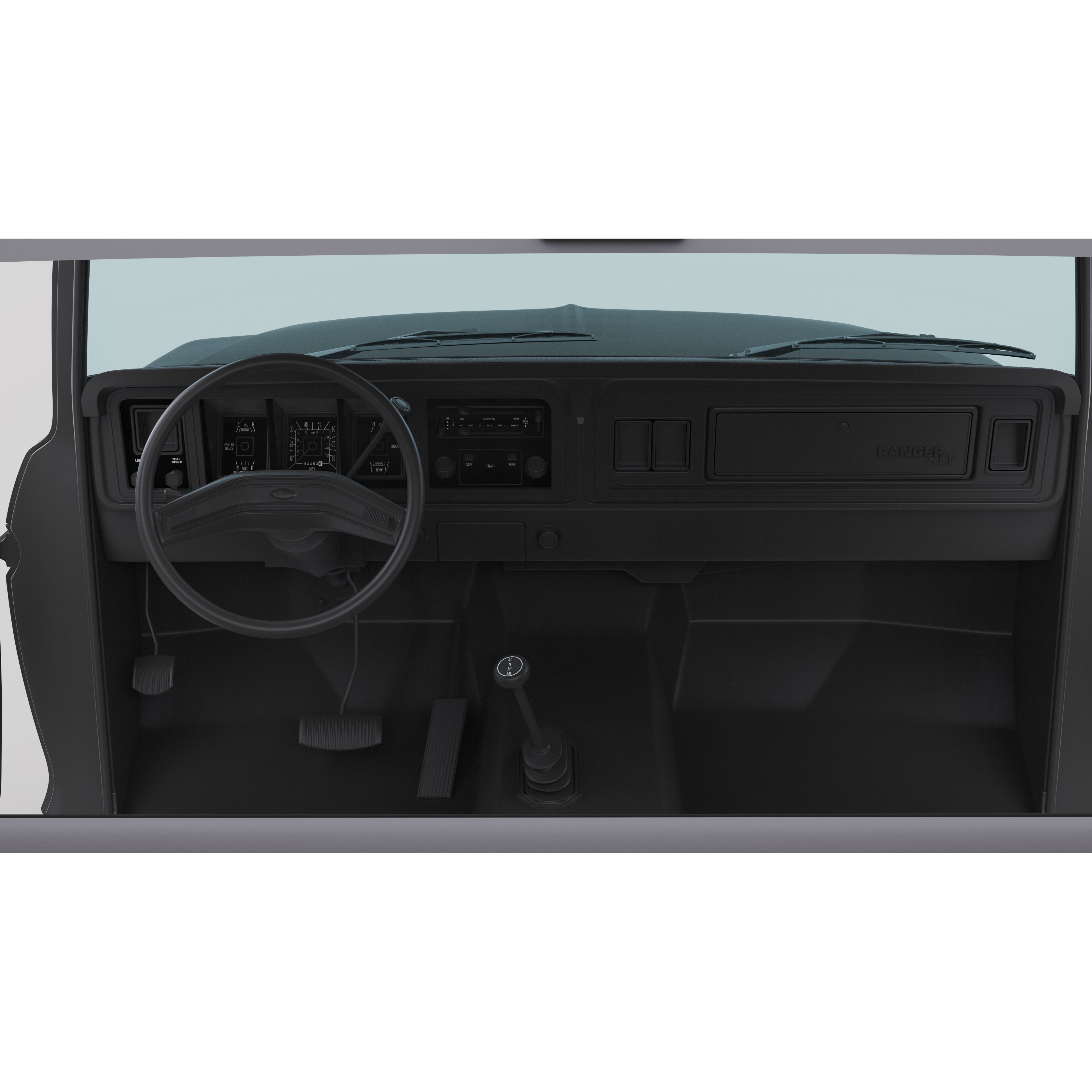 Pickup F250 Super Cab 1973-1978 - Game-Ready 3D Model - View 51