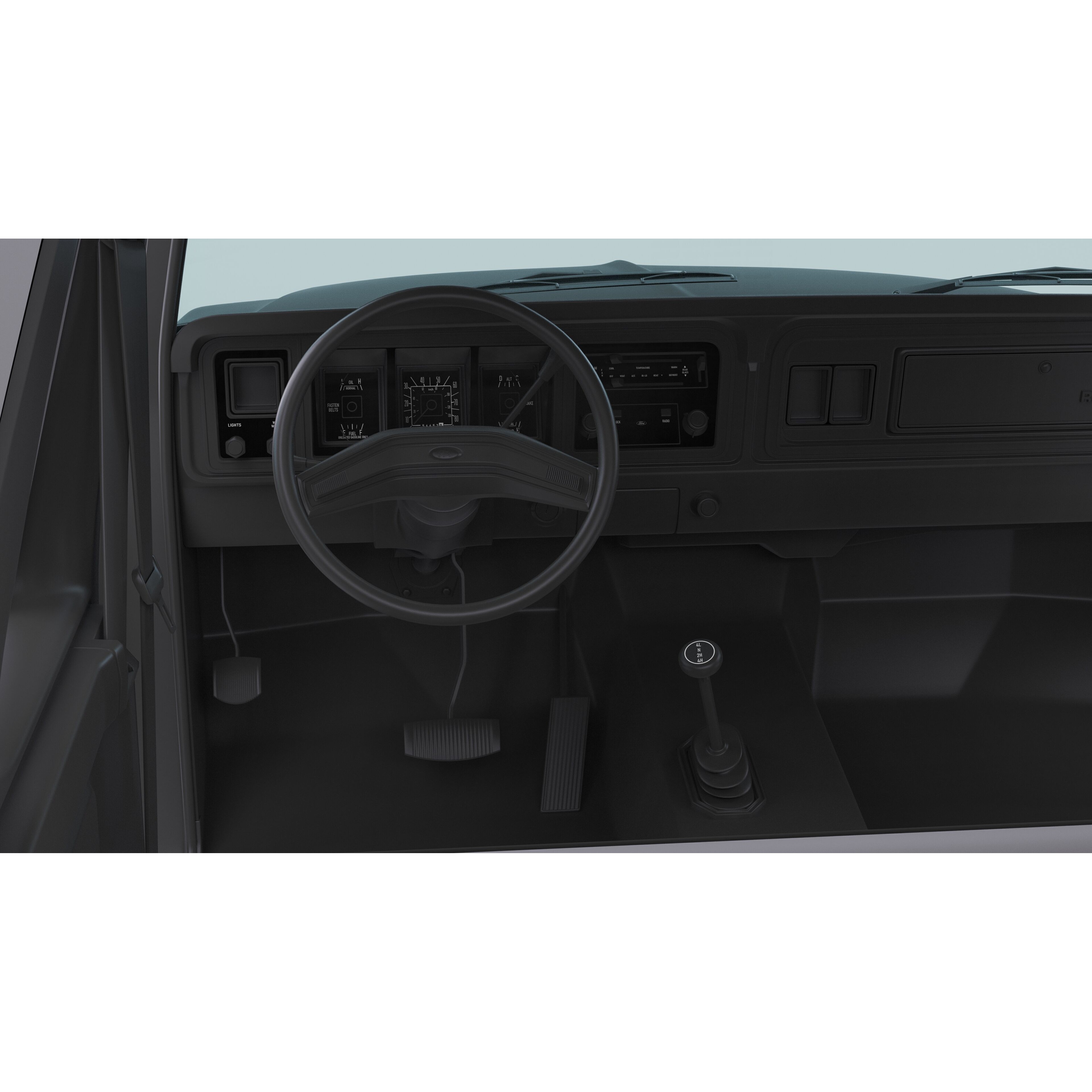 Pickup F250 Super Cab 1973-1978 - Game-Ready 3D Model - View 53