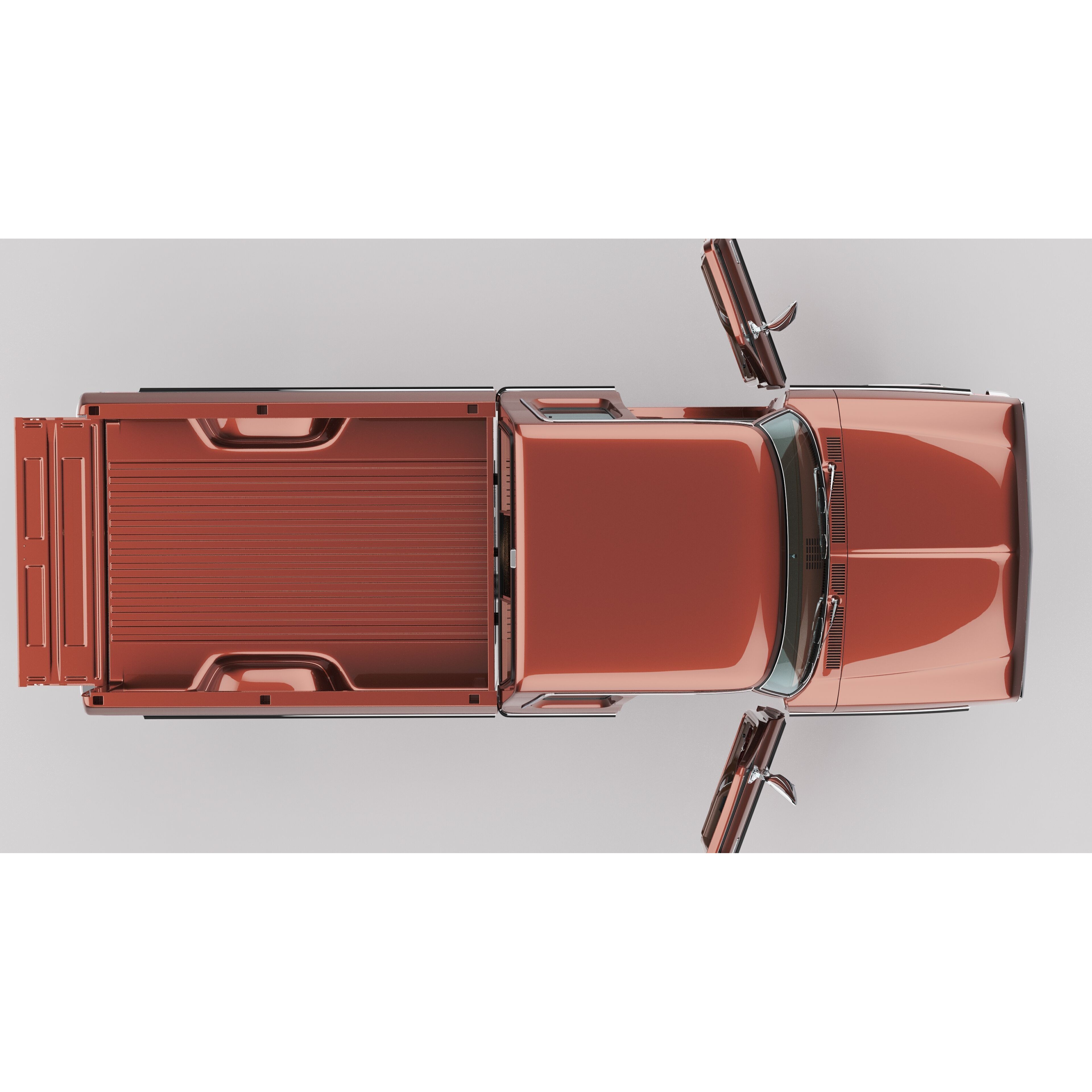 Pickup F250 Super Cab 1973-1978 - Game-Ready 3D Model - View 54