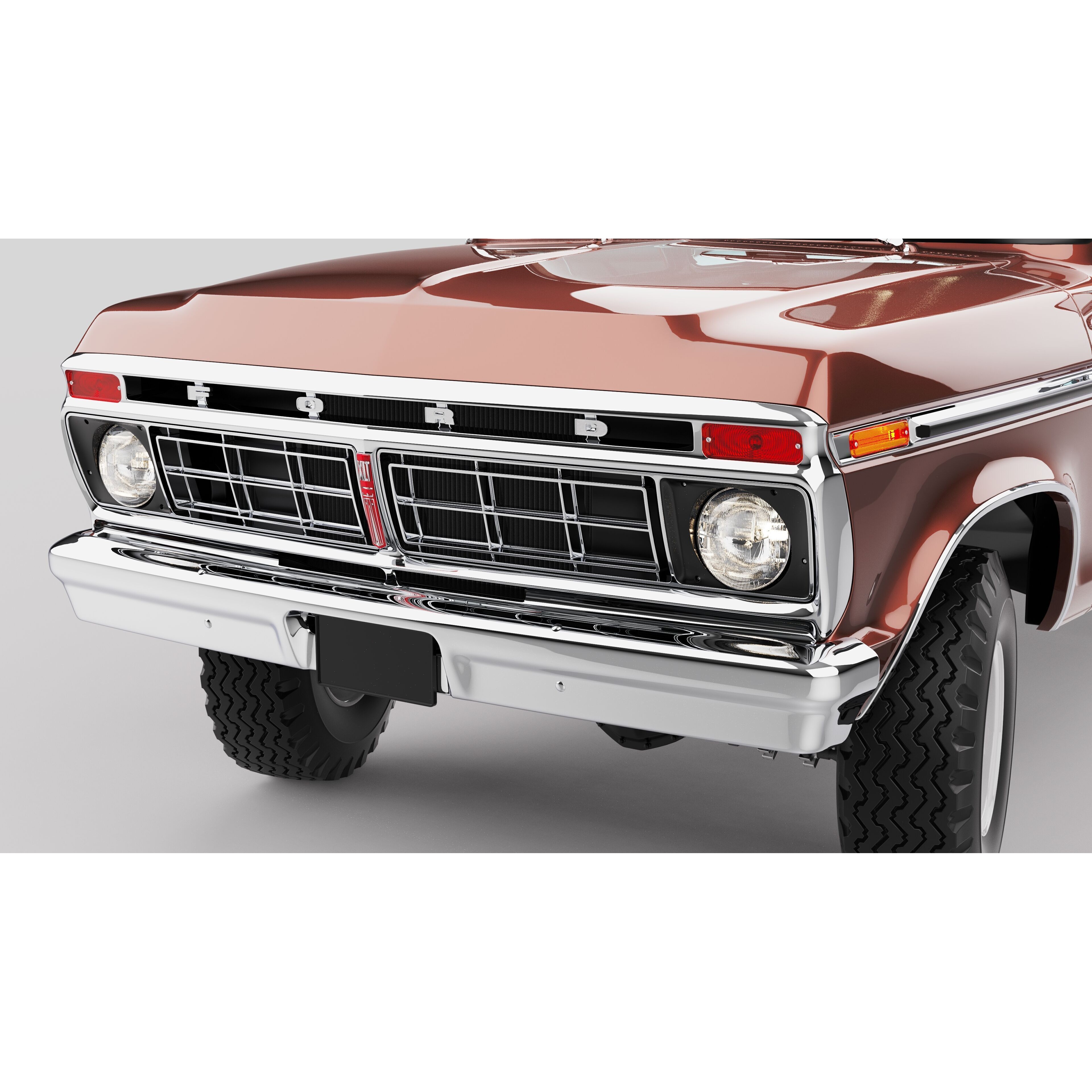 Pickup F250 Super Cab 1973-1978 - Game-Ready 3D Model - View 56
