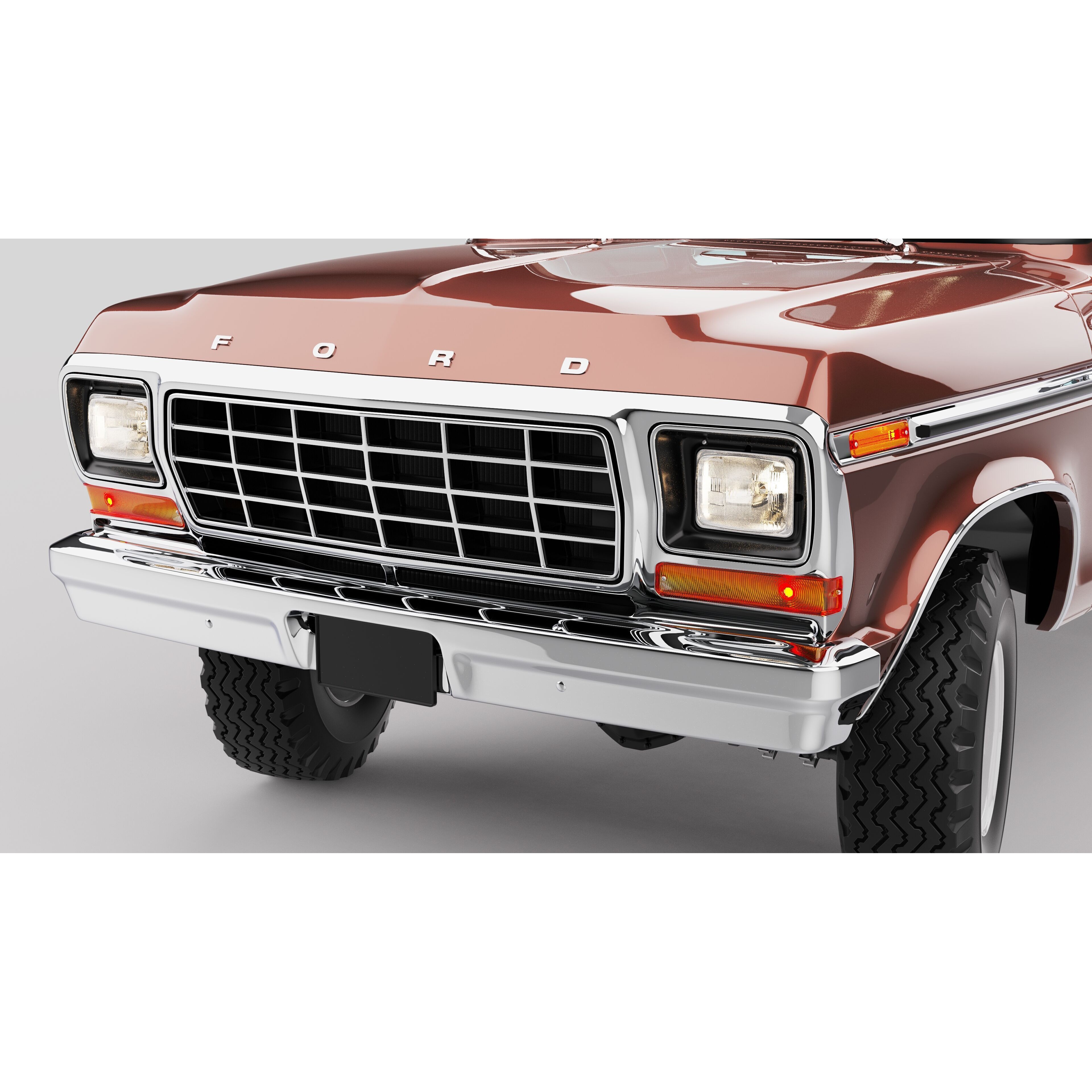 Pickup F250 Super Cab 1973-1978 - Game-Ready 3D Model - View 57