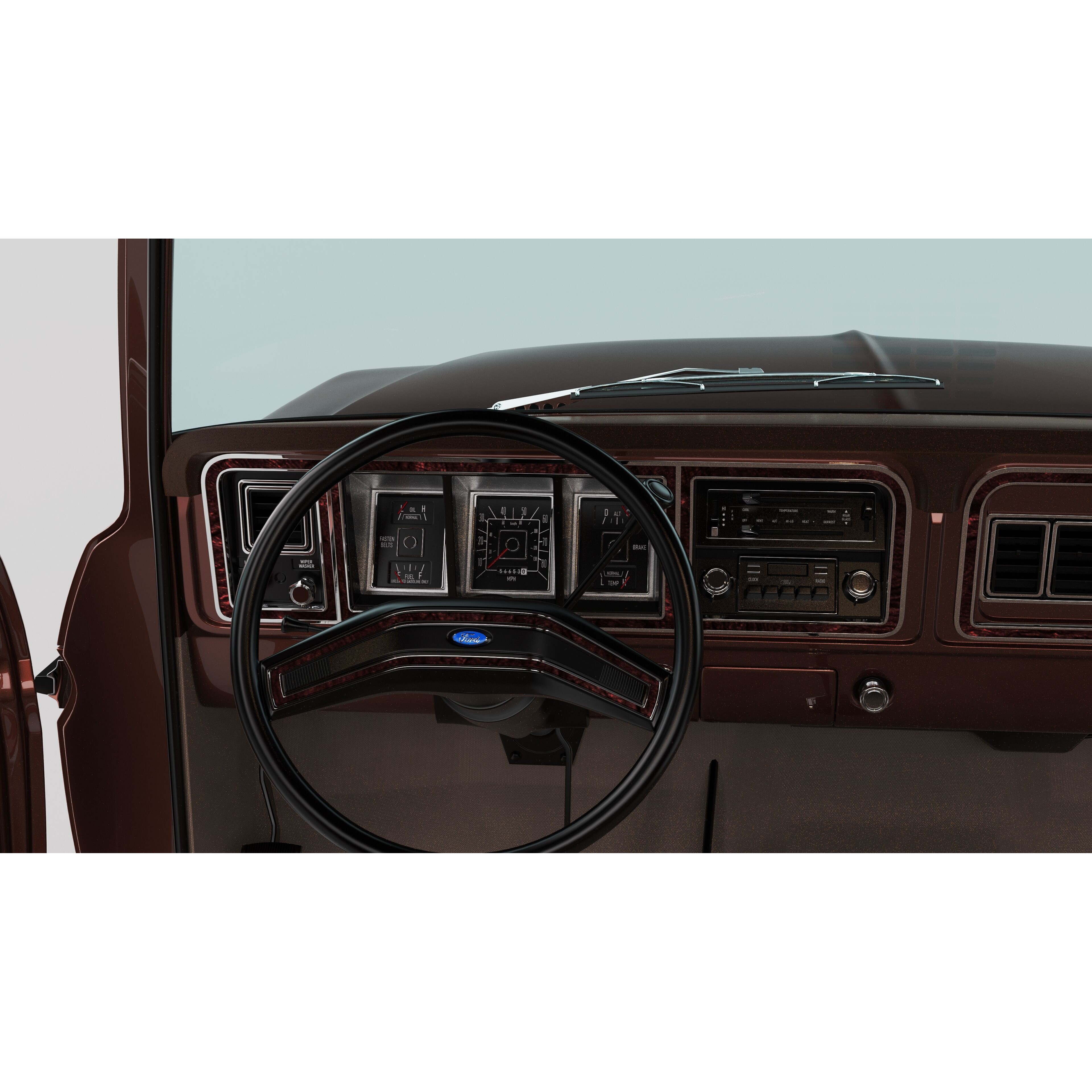 Pickup F250 Super Cab 1973-1978 - Game-Ready 3D Model - View 61