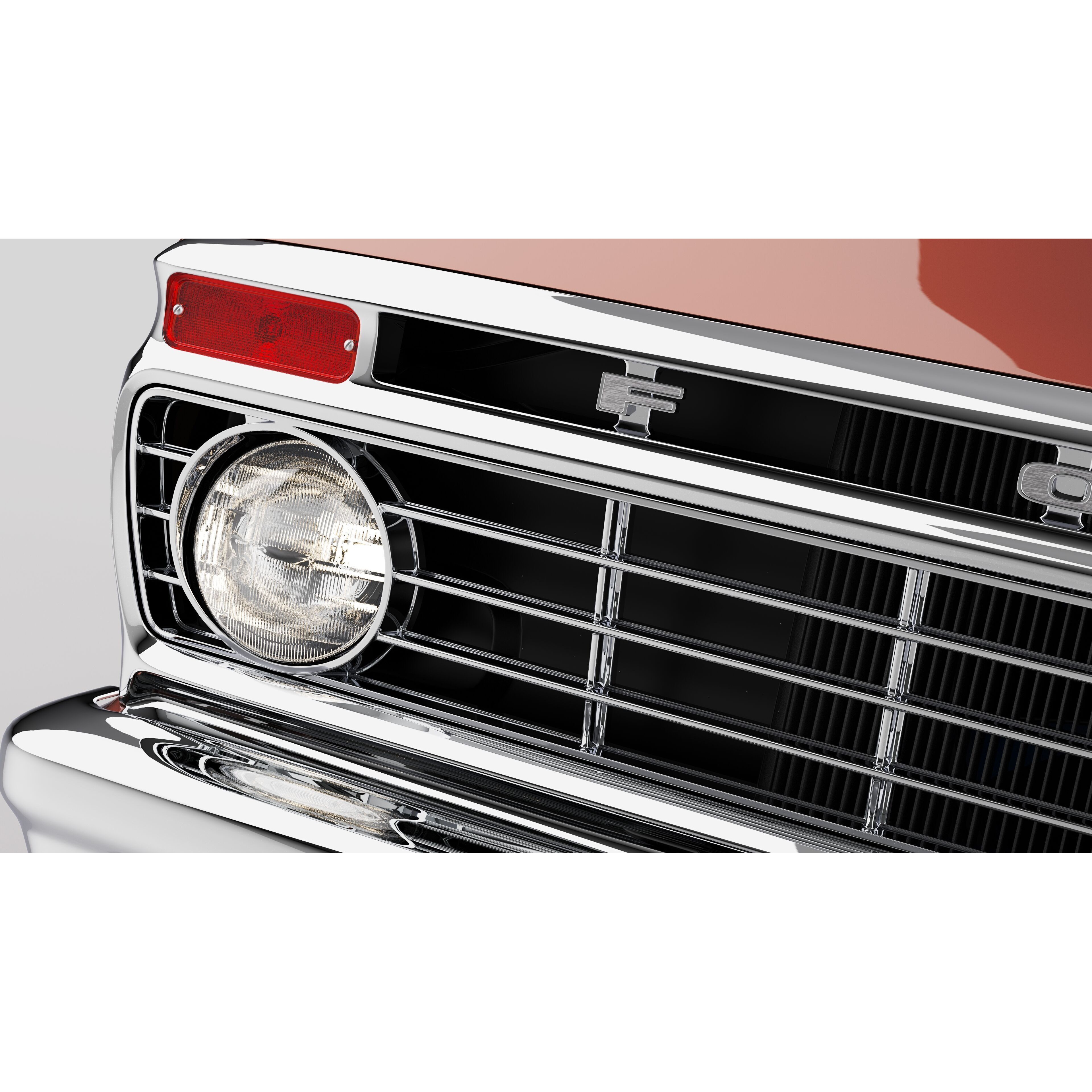 Pickup F250 Super Cab 1973-1978 - Game-Ready 3D Model - View 65