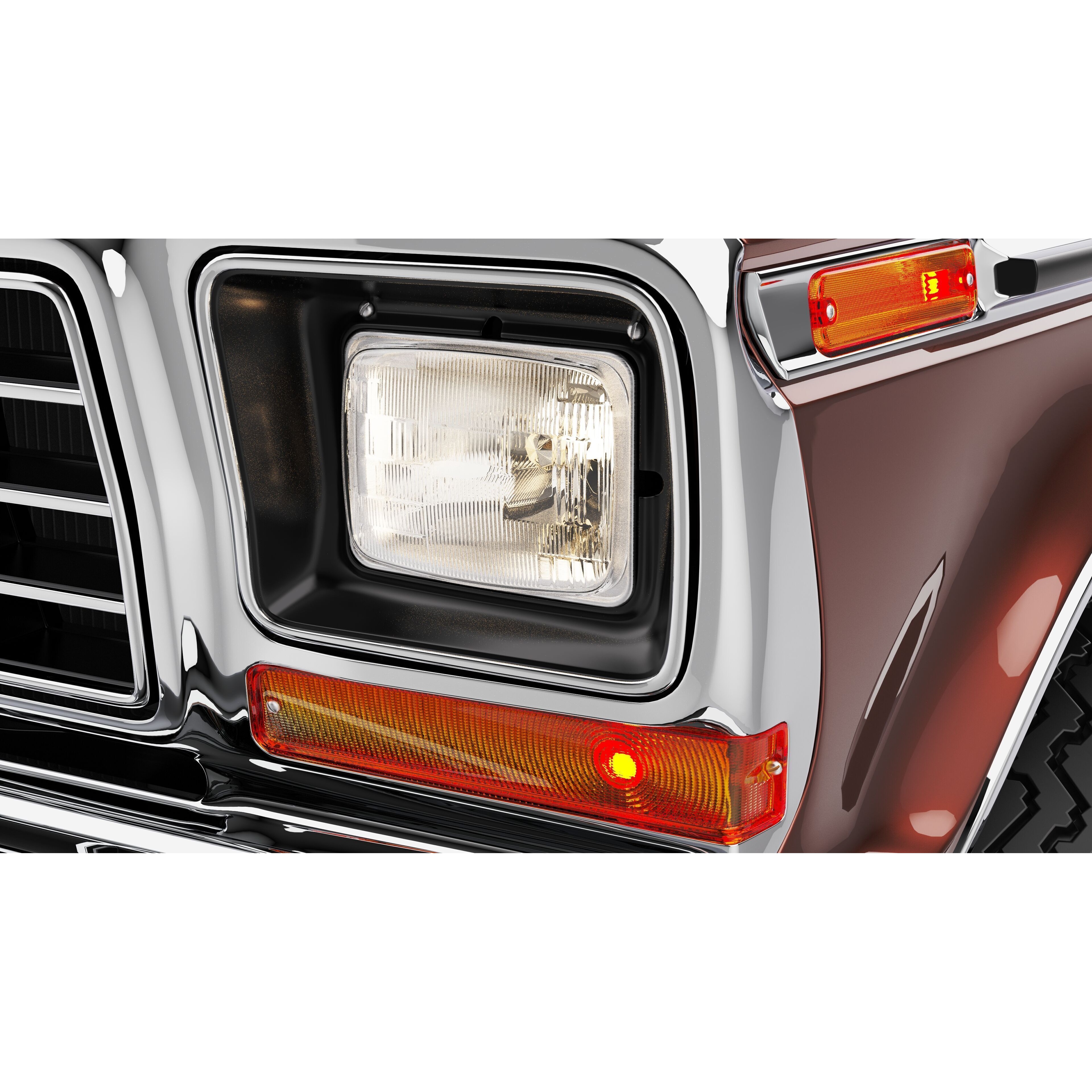 Pickup F250 Super Cab 1973-1978 - Game-Ready 3D Model - View 66