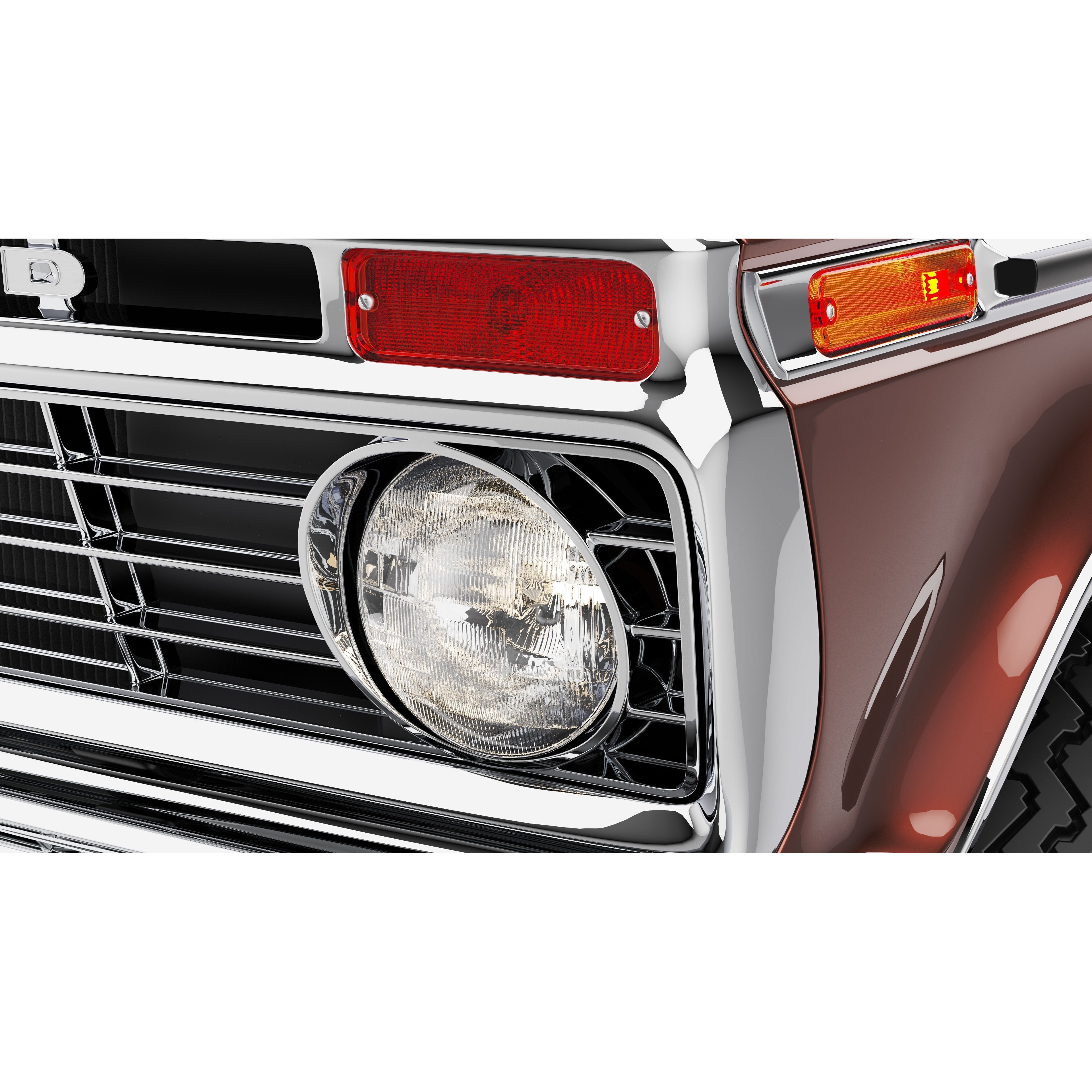Pickup F250 Super Cab 1973-1978 - Game-Ready 3D Model - View 72