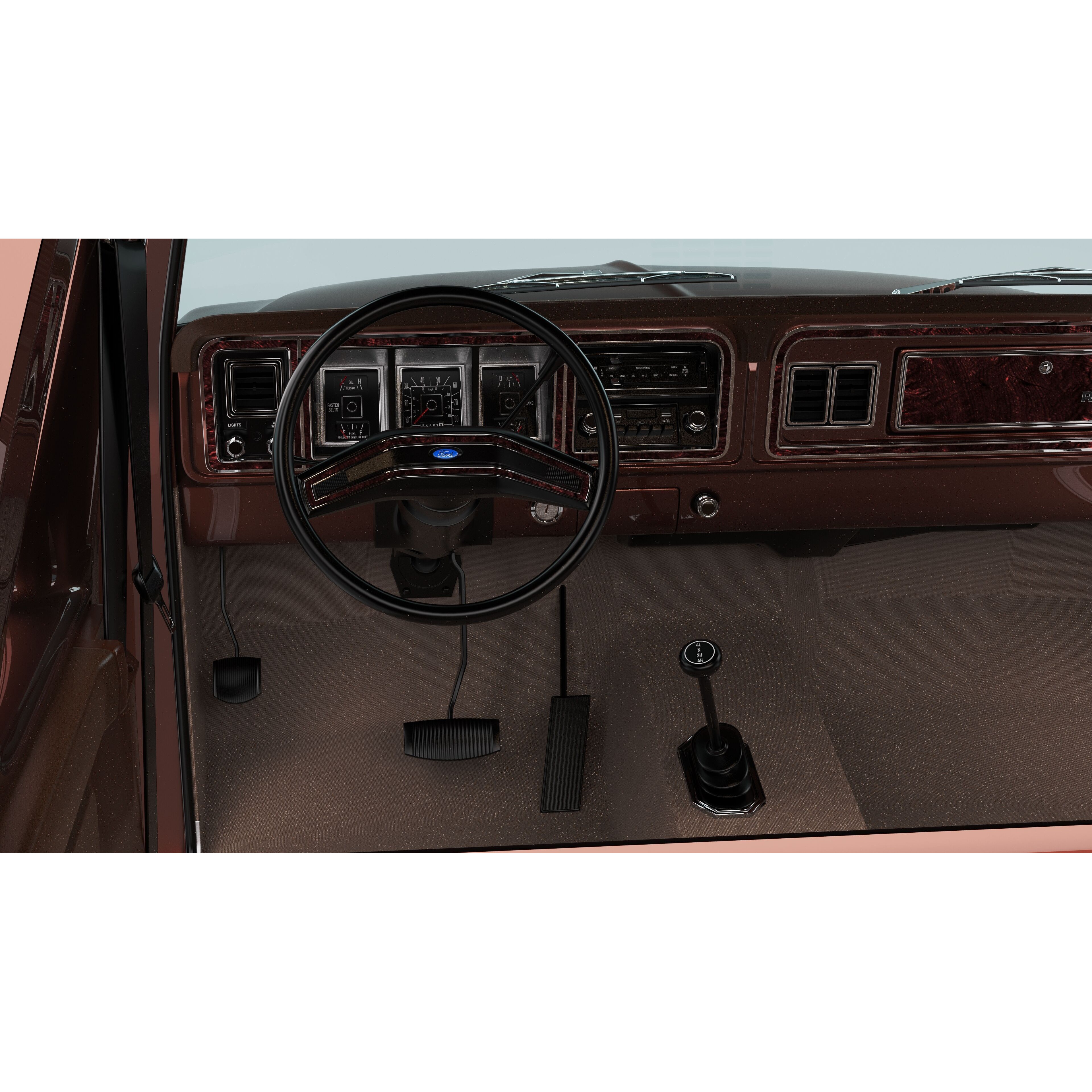 Pickup F250 Super Cab 1973-1978 - Game-Ready 3D Model - View 75