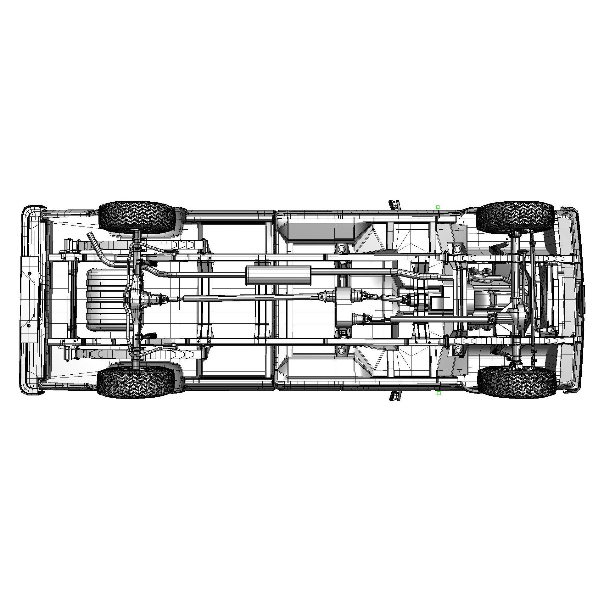 Pickup F250 Super Cab 1973-1978 - Game-Ready 3D Model - View 80
