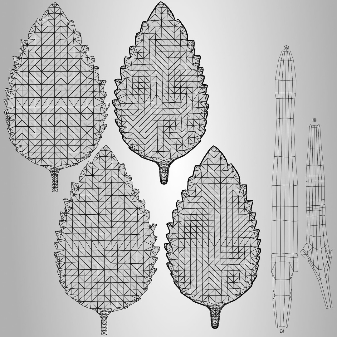 Mint Branch 3D Model – Low Poly Game Ready Asset, FBX, OBJ