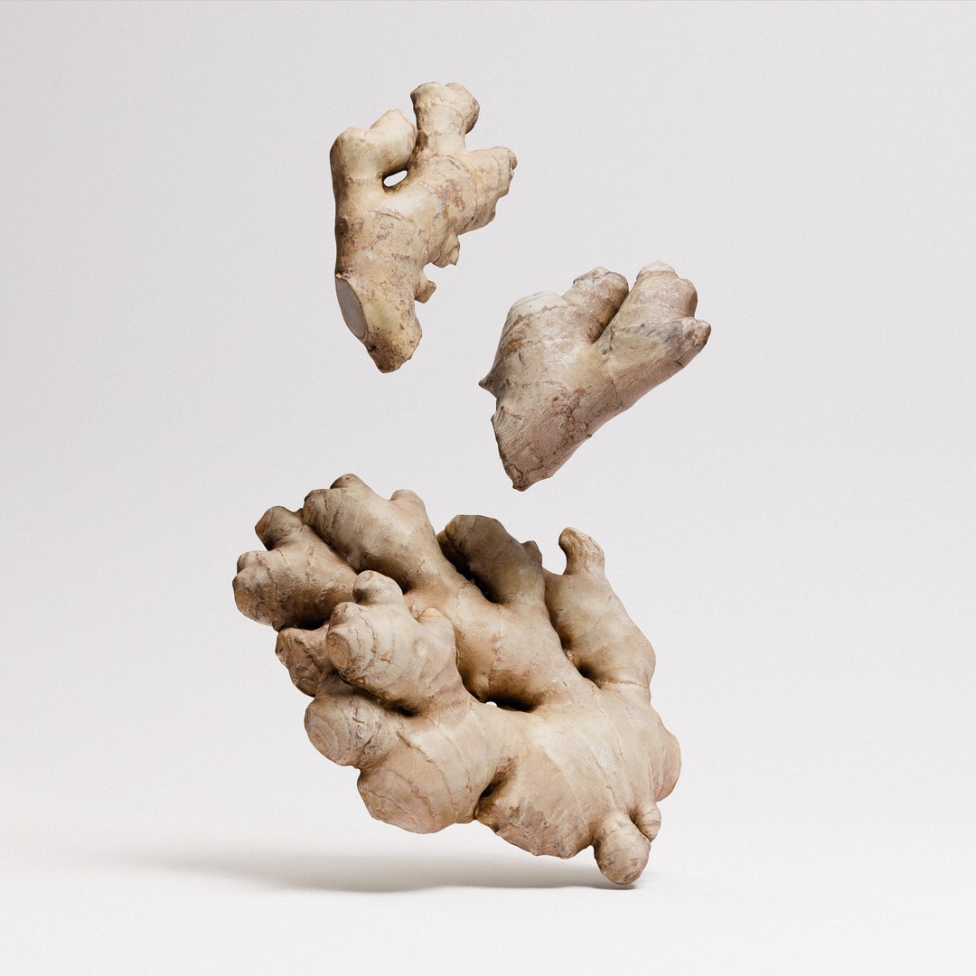 Ginger 3D Model – Low Poly PBR Asset for Food Visualizations - View 3