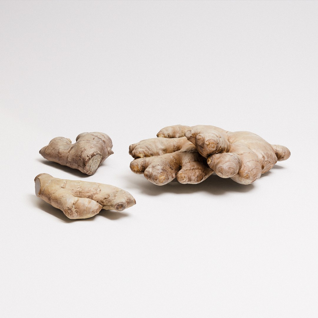 Ginger 3D Model – Low Poly PBR Asset for Food Visualizations - View 5