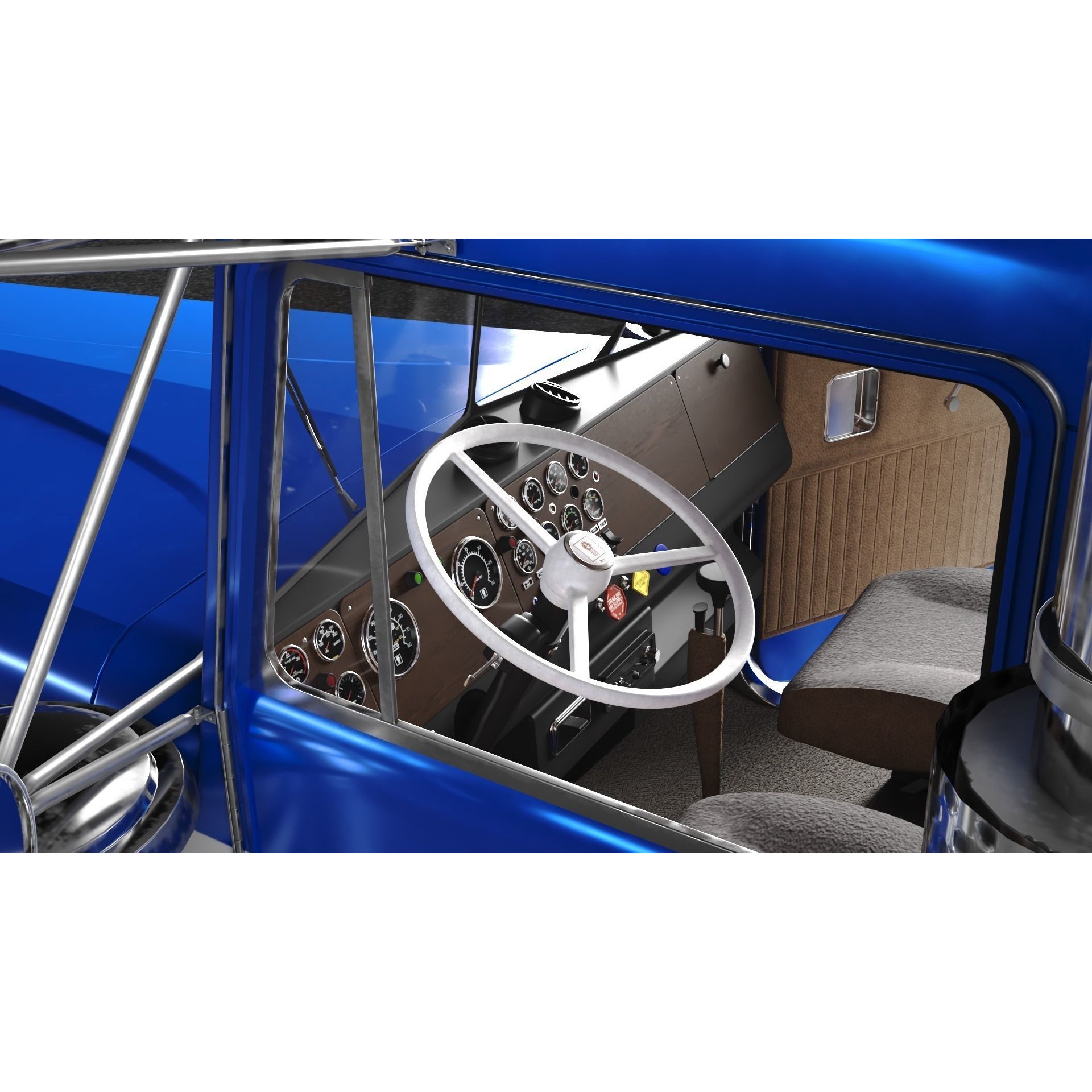 Kenworth W900A - Low-Poly Game-Ready 3D Model - View 11