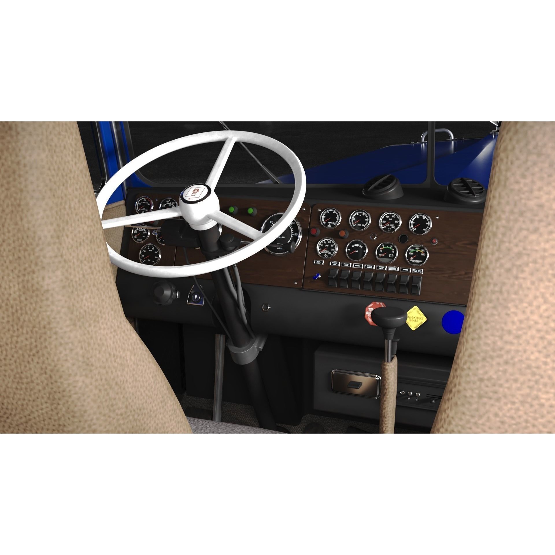 Kenworth W900A - Low-Poly Game-Ready 3D Model - View 12
