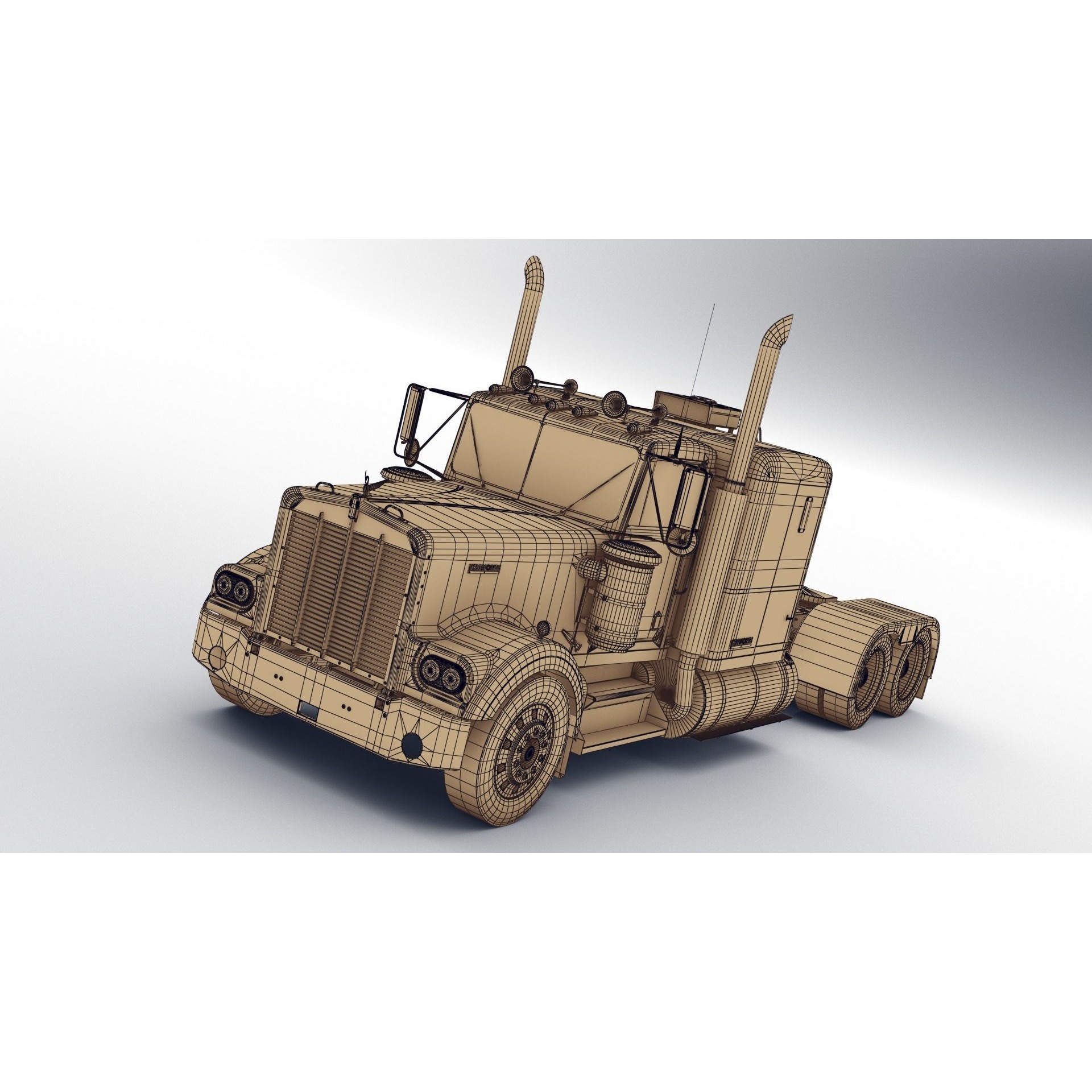 Kenworth W900A - Low-Poly Game-Ready 3D Model - View 14