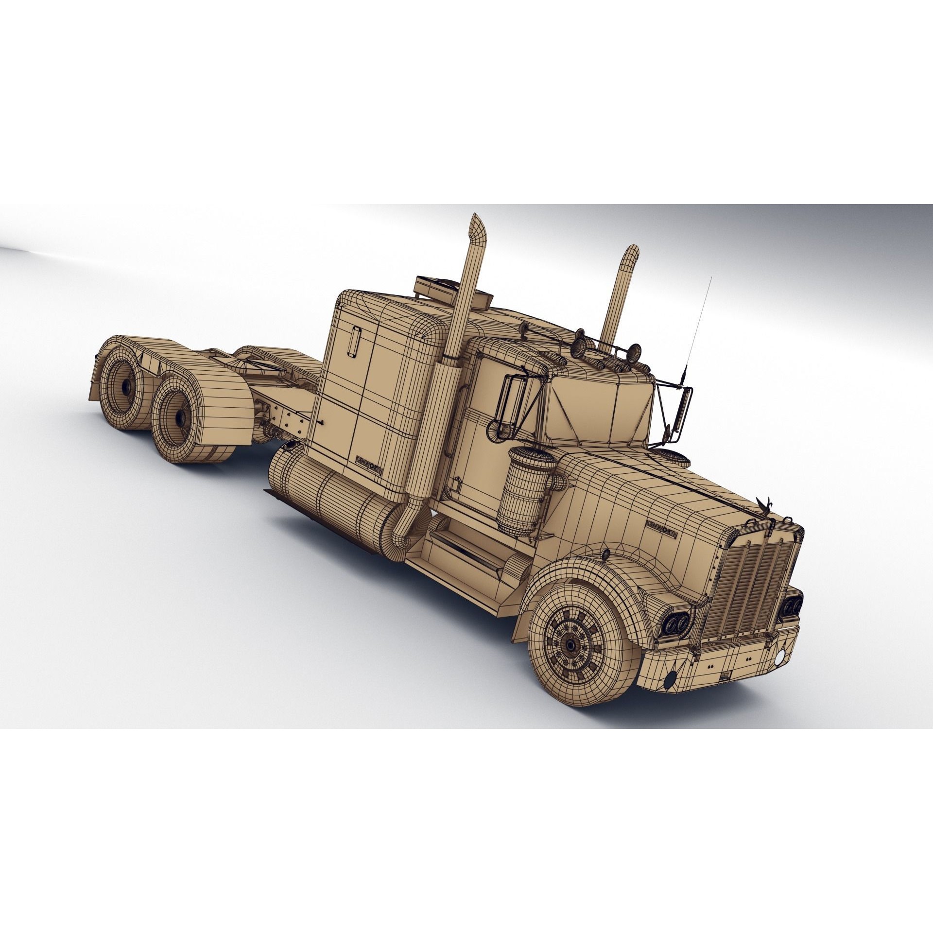 Kenworth W900A - Low-Poly Game-Ready 3D Model - View 15