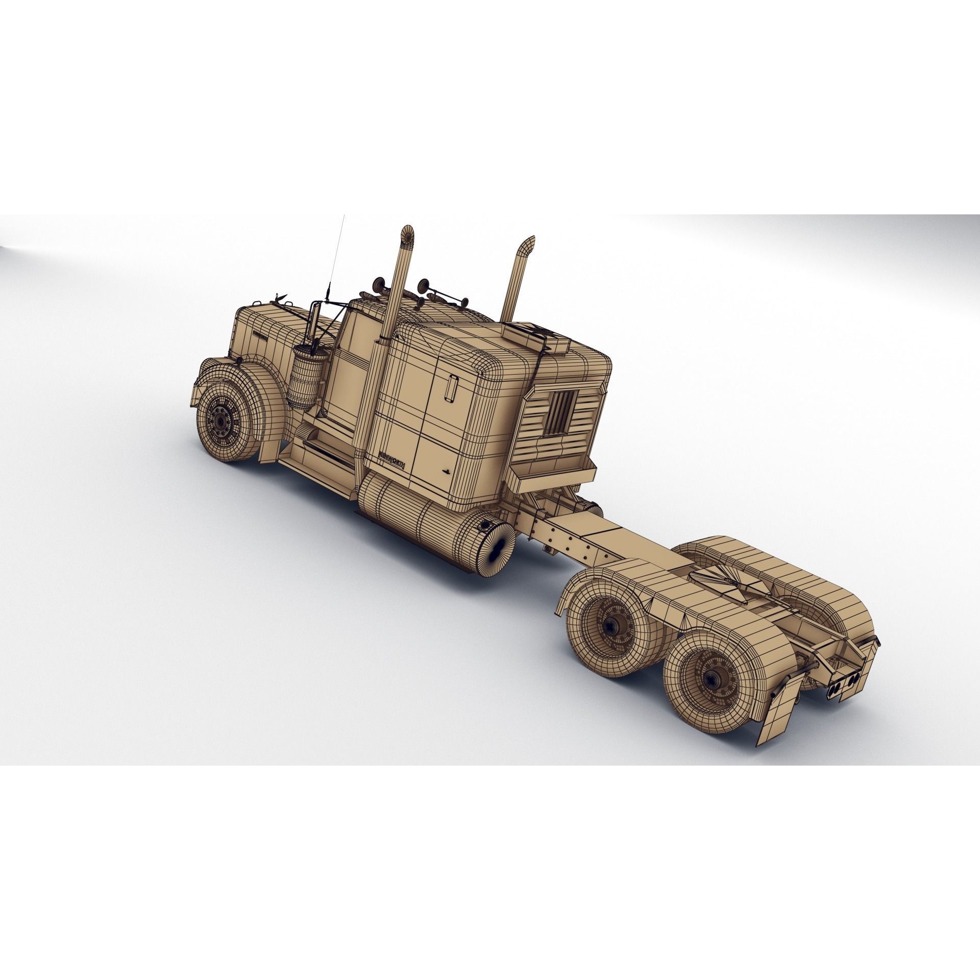 Kenworth W900A - Low-Poly Game-Ready 3D Model - View 17