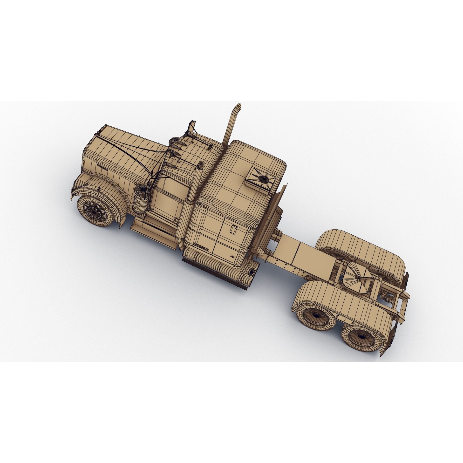 Kenworth W900A - Low-Poly Game-Ready 3D Model - View 18