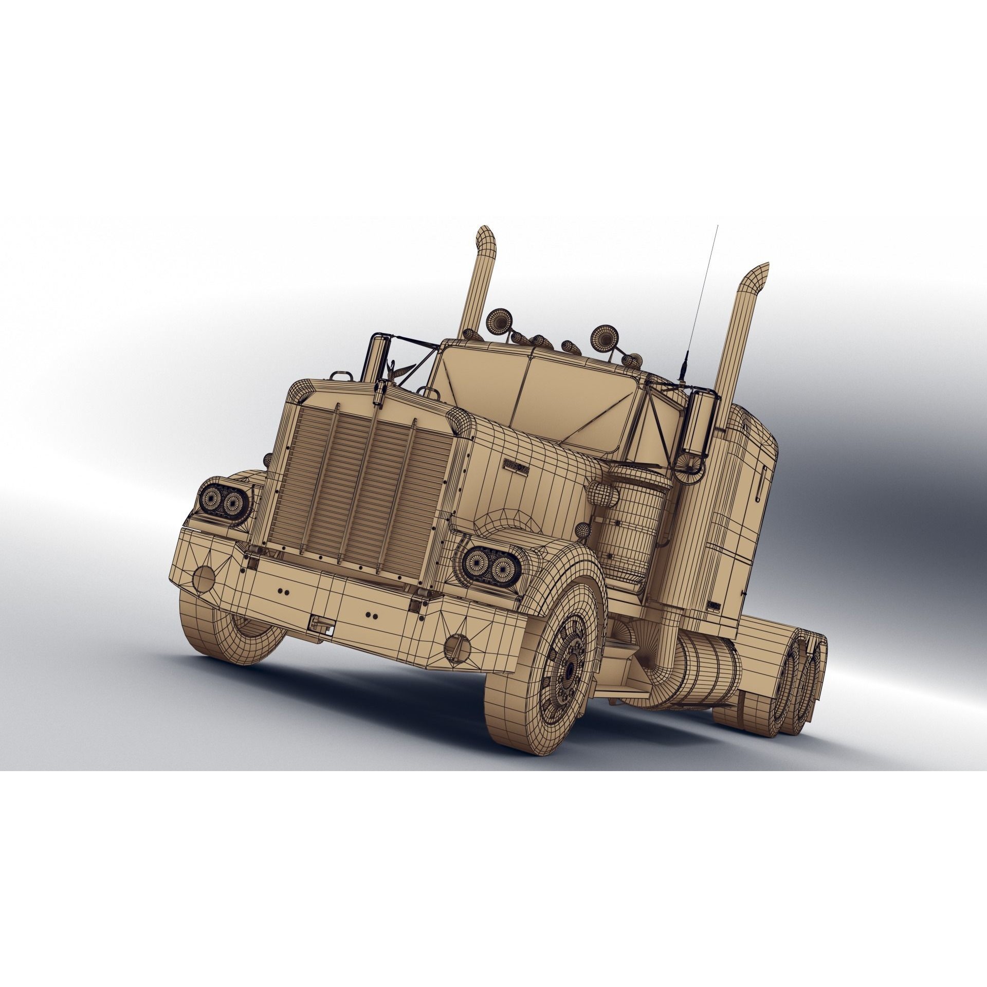 Kenworth W900A - Low-Poly Game-Ready 3D Model - View 19