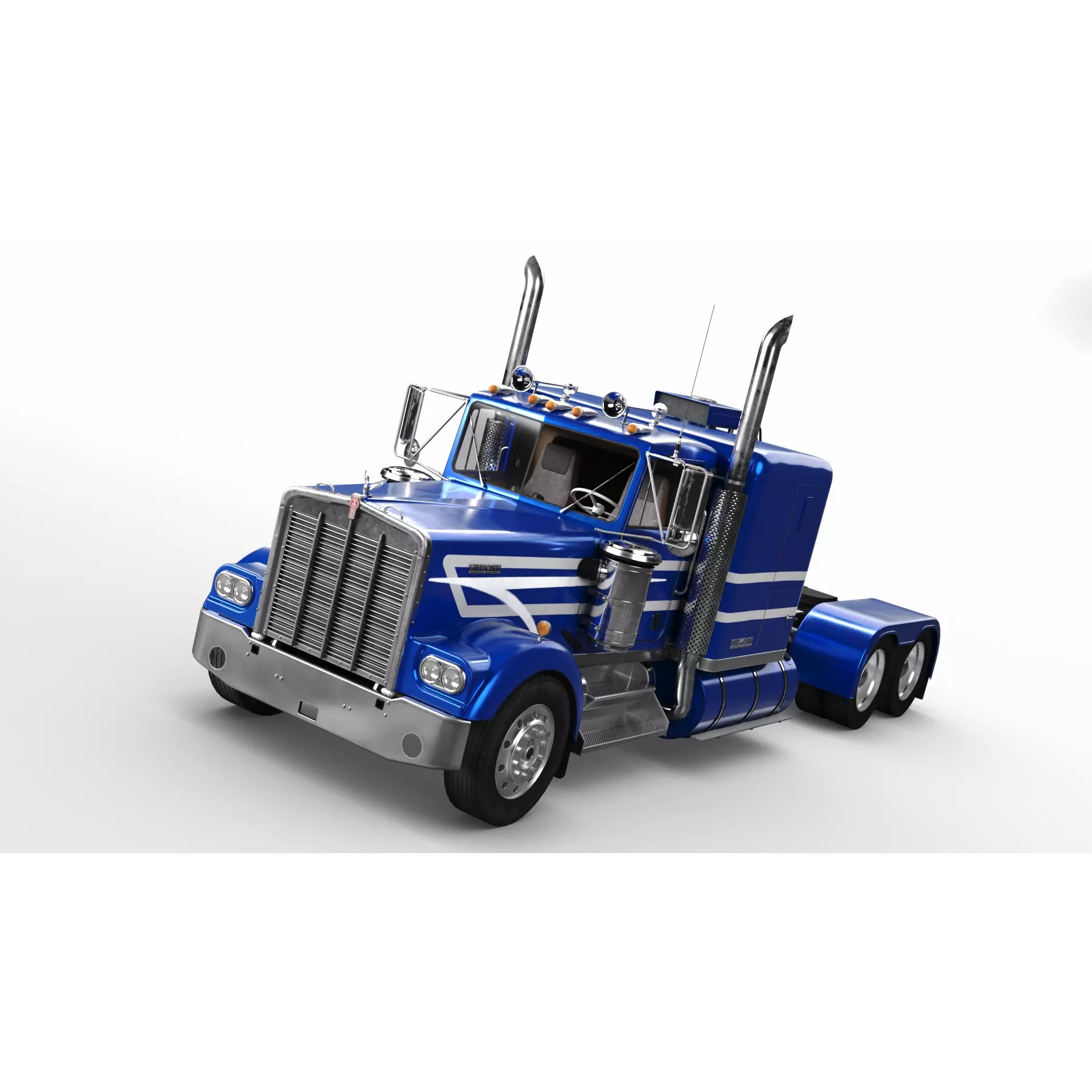 Kenworth W900A - Low-Poly Game-Ready 3D Model - View 2