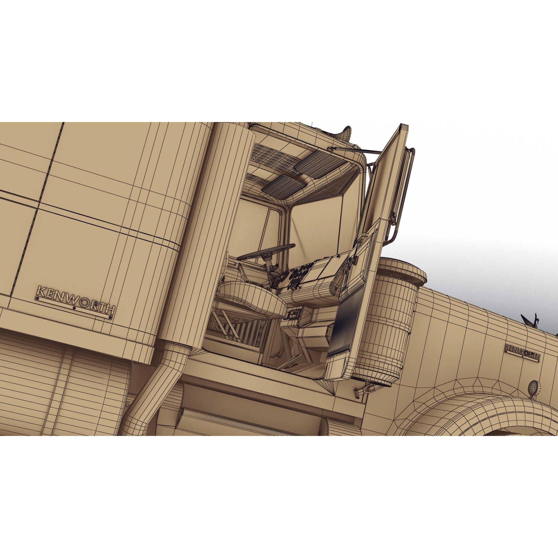 Kenworth W900A - Low-Poly Game-Ready 3D Model - View 20