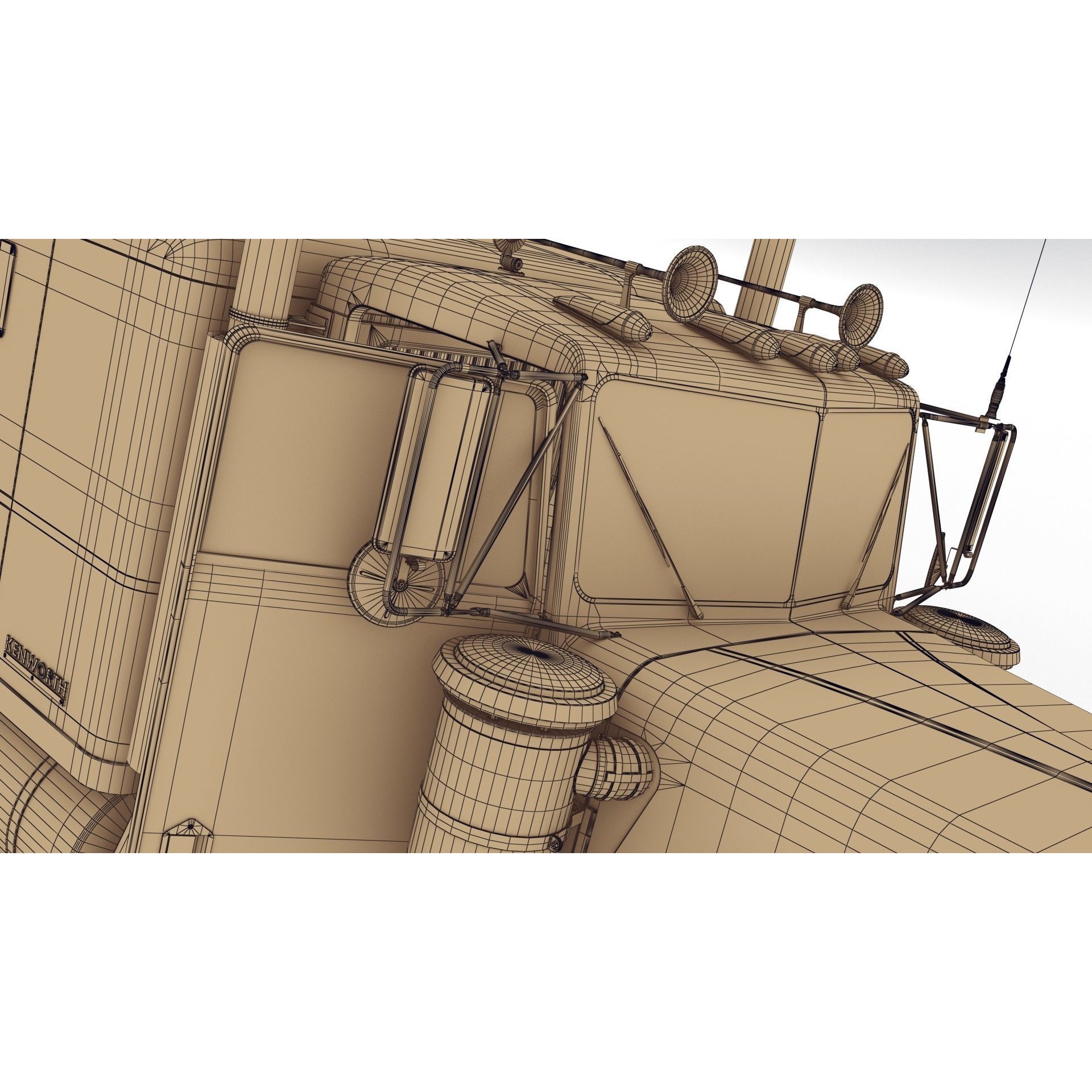 Kenworth W900A - Low-Poly Game-Ready 3D Model - View 21