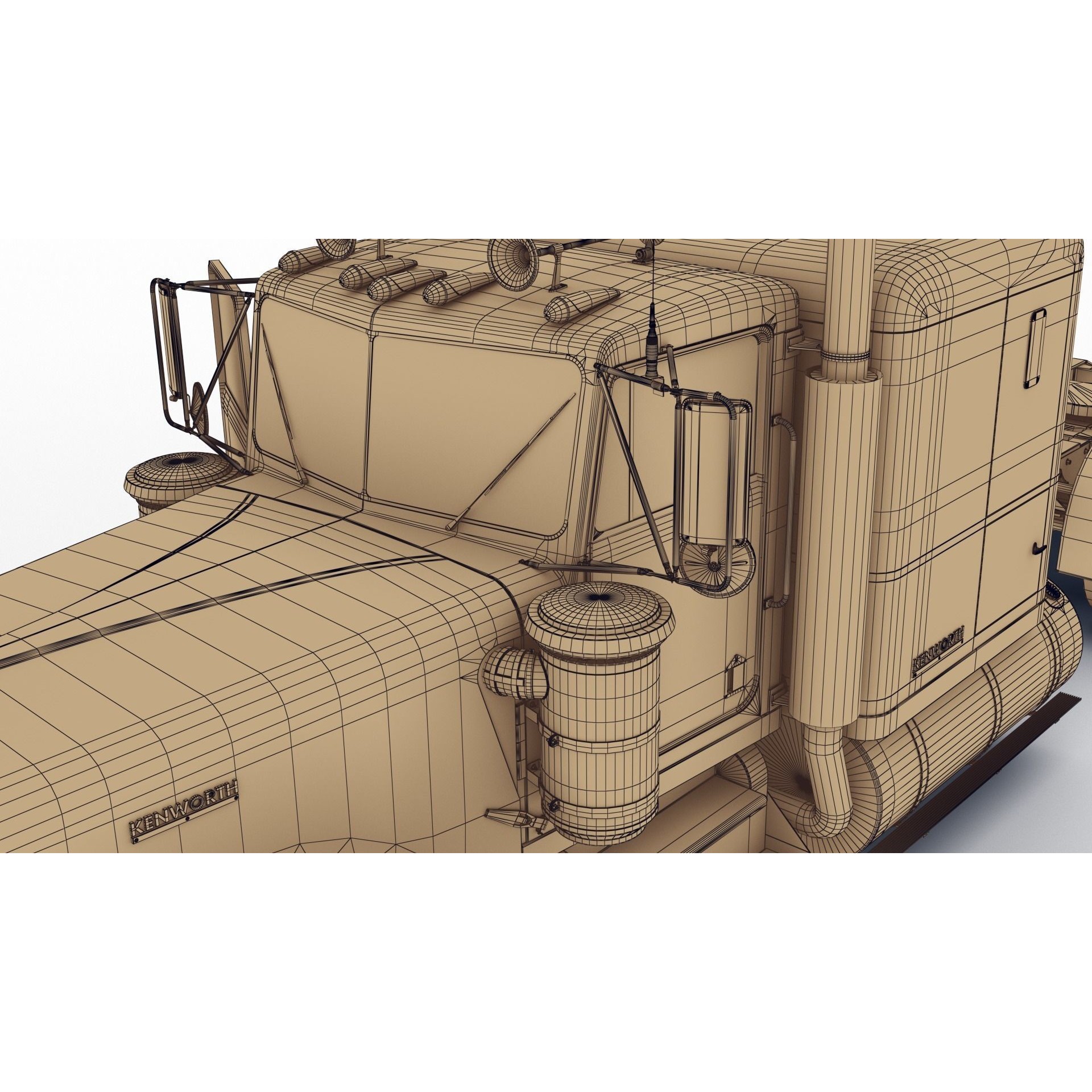 Kenworth W900A - Low-Poly Game-Ready 3D Model - View 22