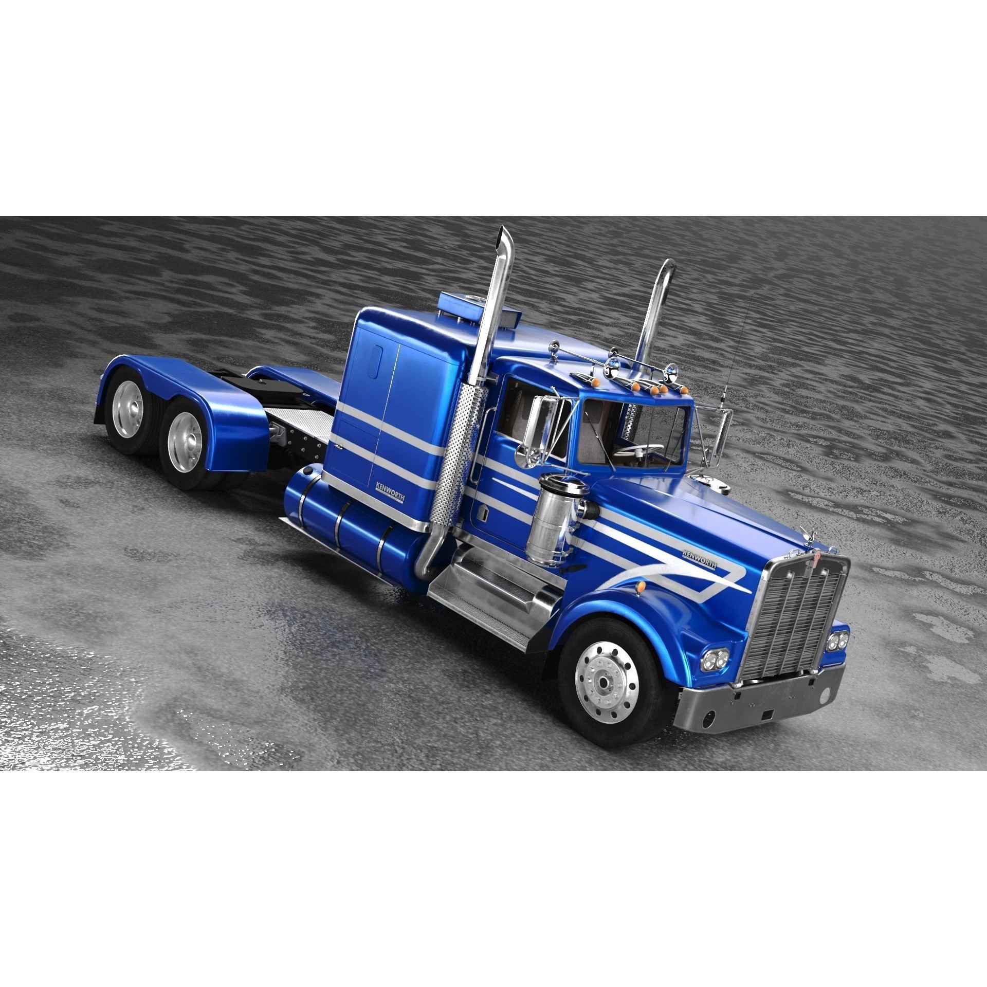Kenworth W900A - Low-Poly Game-Ready 3D Model - View 3