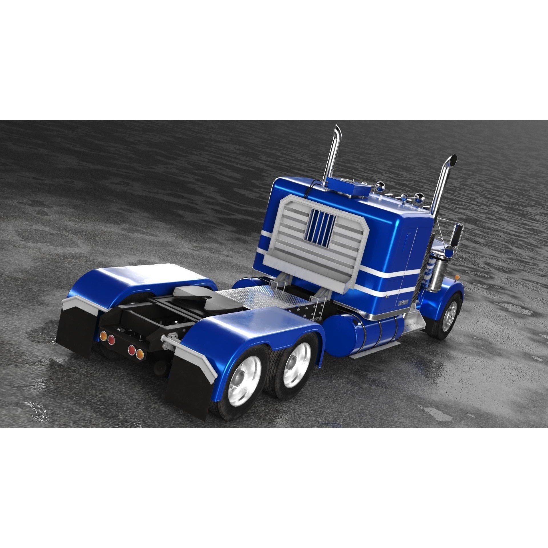 Kenworth W900A - Low-Poly Game-Ready 3D Model - View 4