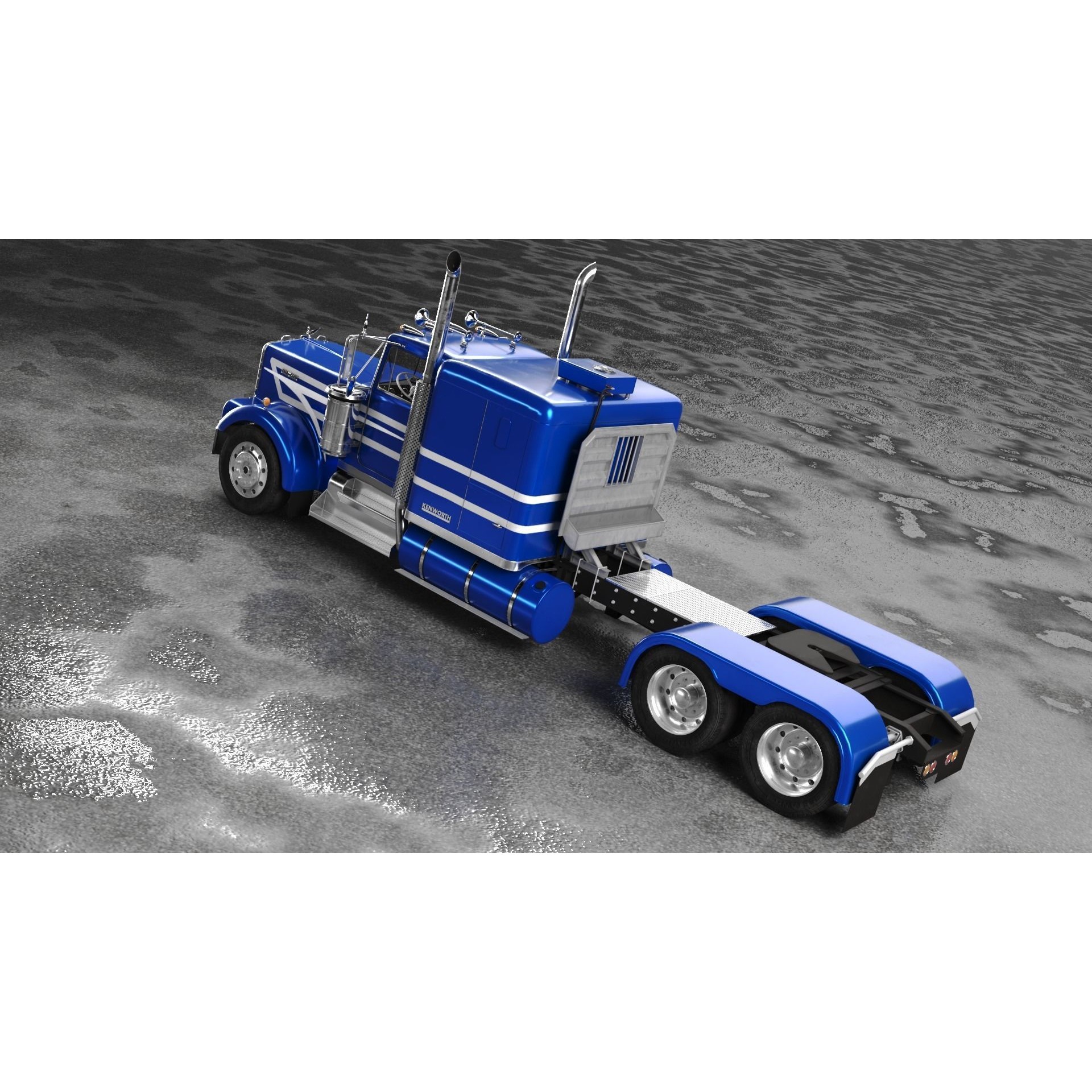 Kenworth W900A - Low-Poly Game-Ready 3D Model - View 5