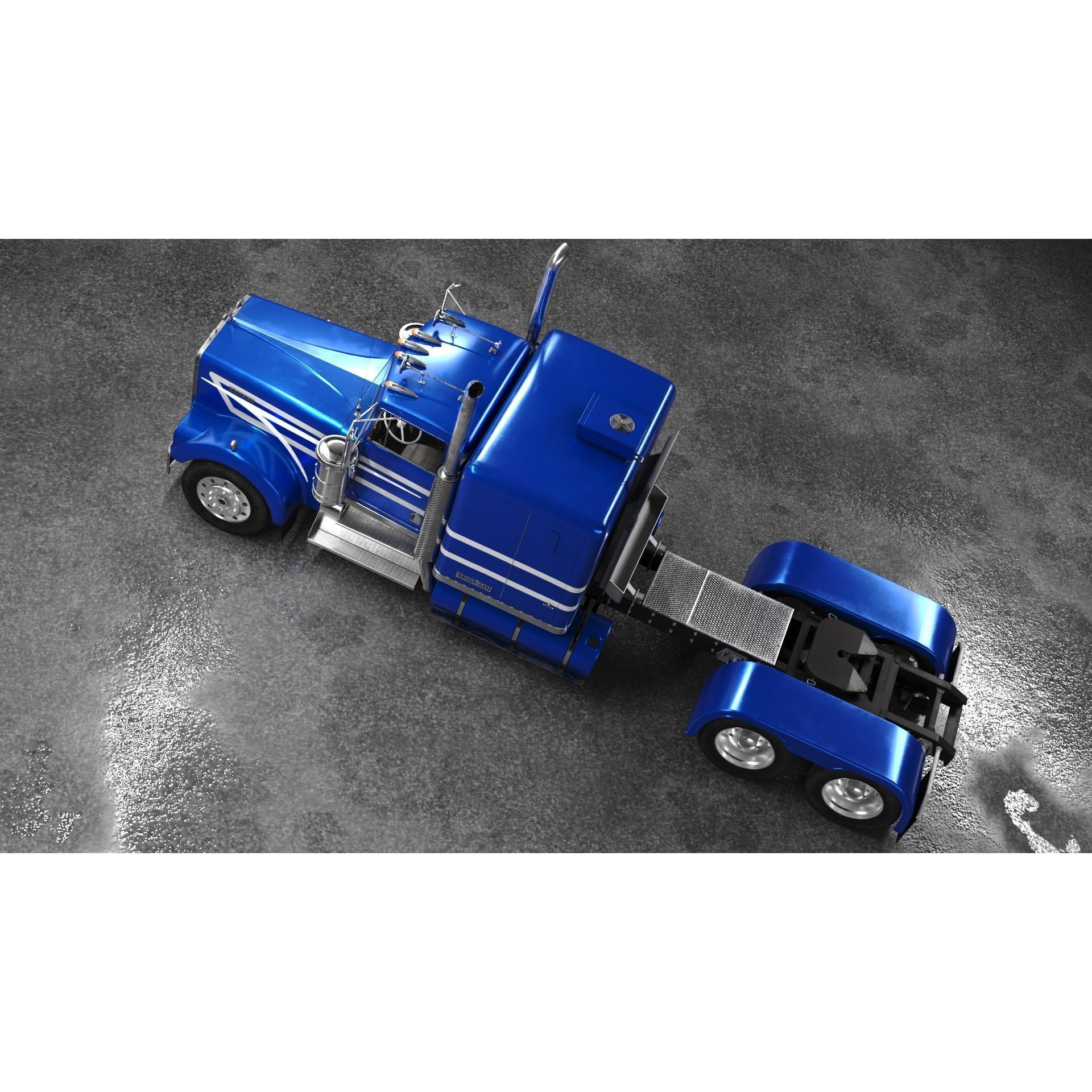 Kenworth W900A - Low-Poly Game-Ready 3D Model - View 6