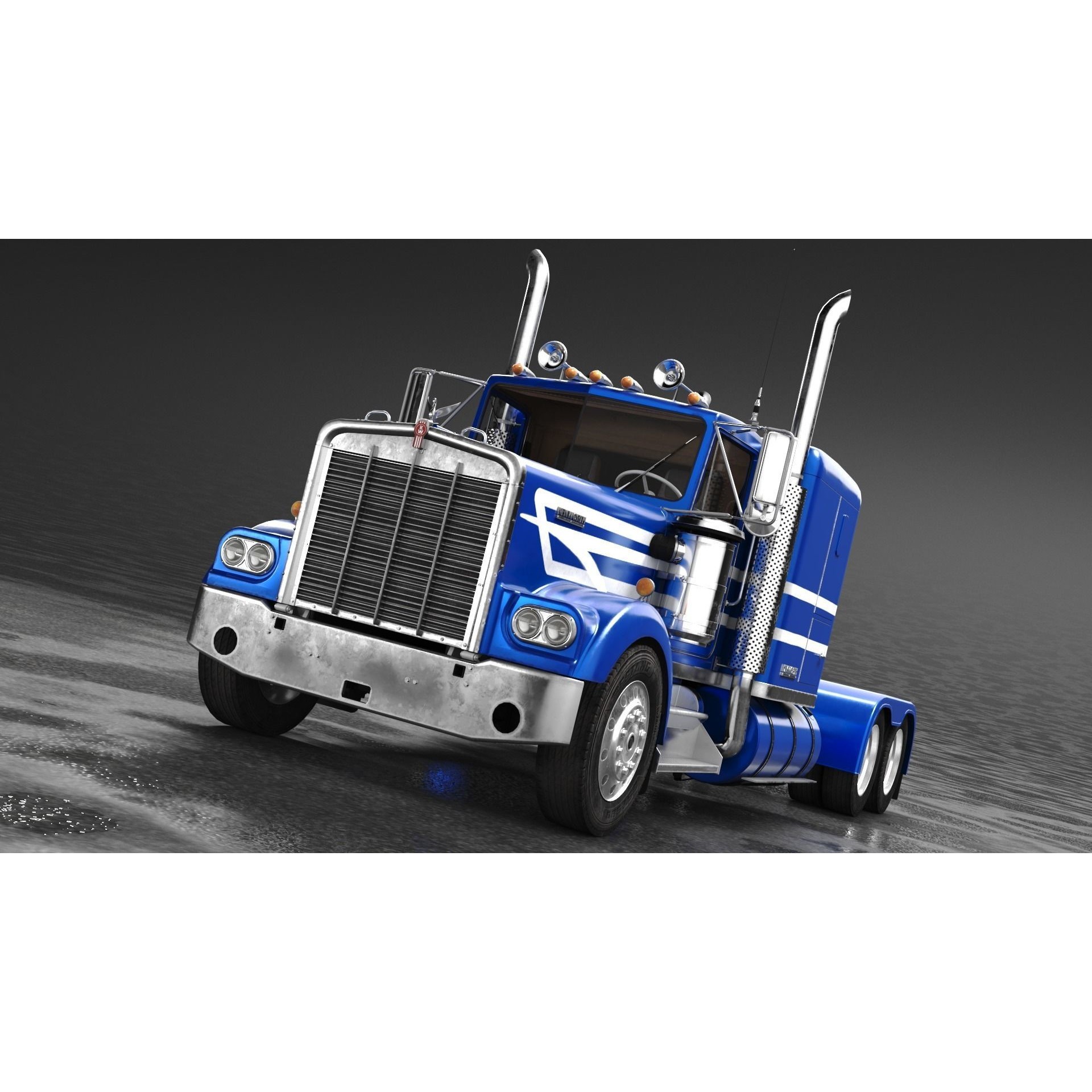 Kenworth W900A - Low-Poly Game-Ready 3D Model - View 7