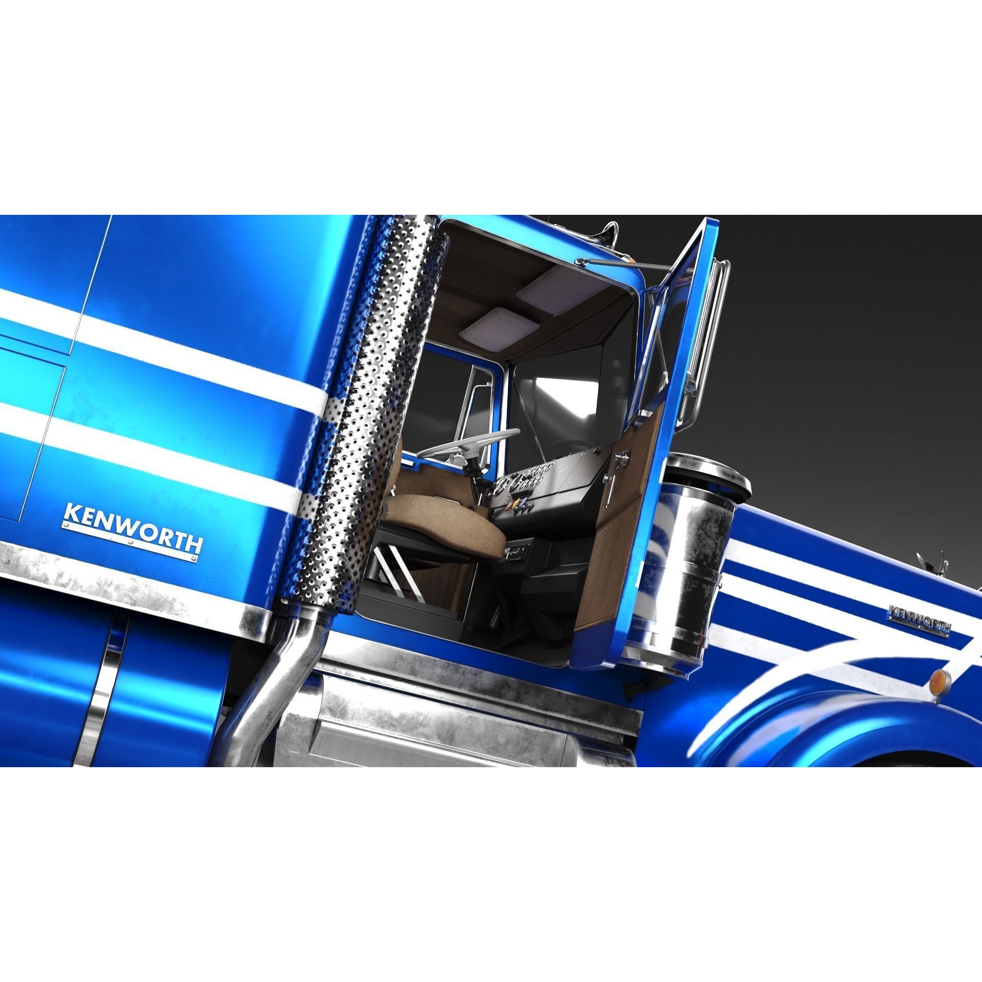 Kenworth W900A - Low-Poly Game-Ready 3D Model - View 8