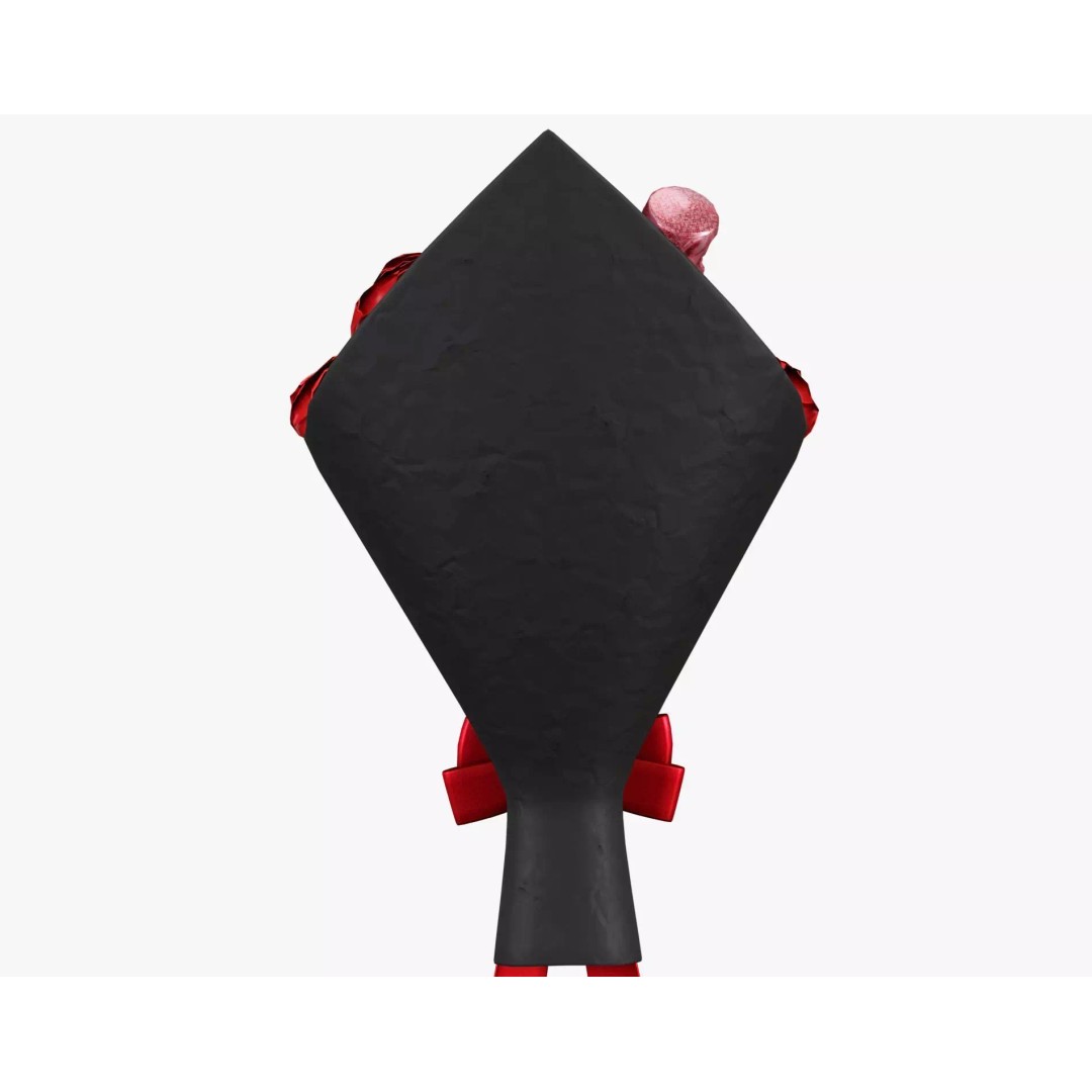Valentines Wine Bottle 3D Model – Low Poly Gift Prop with Bouquet - View 10