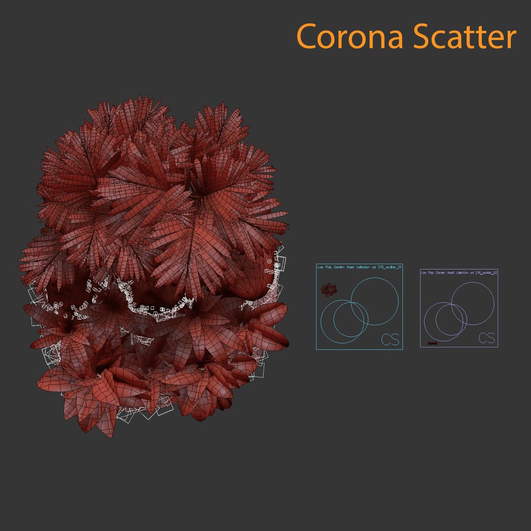 Mossy Garden 3D Model – Low Poly Asset Collection, PBR Textures