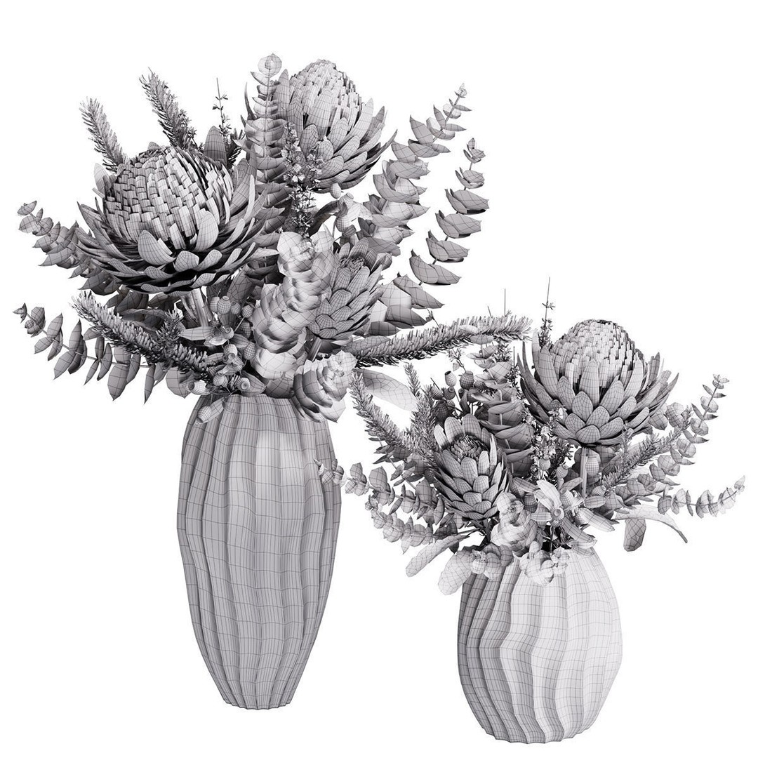 Flower In Vase 3D Model – High Poly Indoor Decor, FBX & OBJ Formats