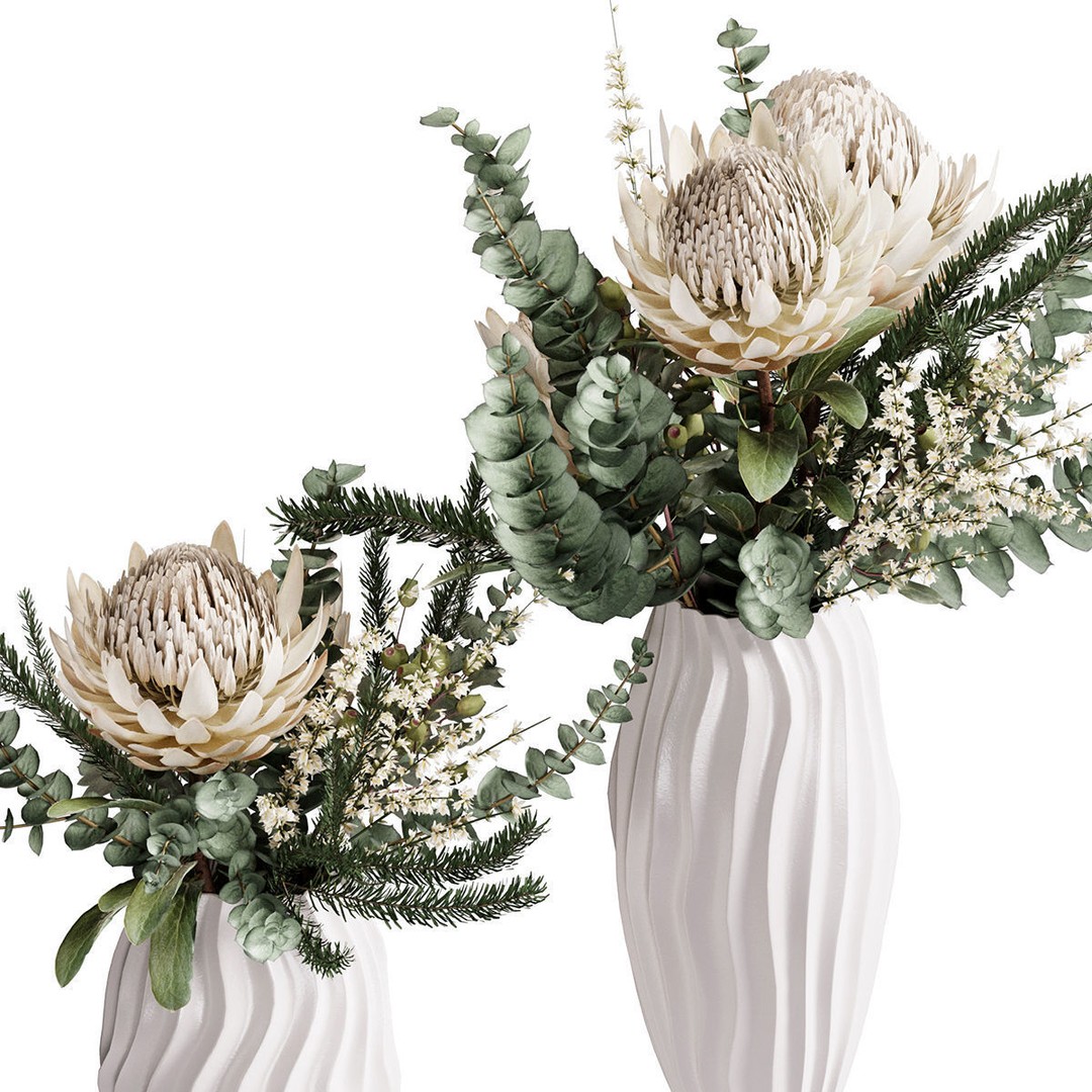 Flower In Vase 3D Model – High Poly Indoor Decor, FBX & OBJ Formats - View 5