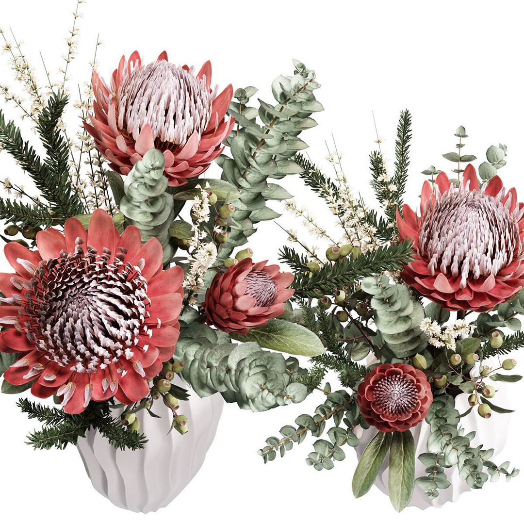 Flower In Vase 3D Model – High Poly Indoor Decor, FBX & OBJ Formats - View 7