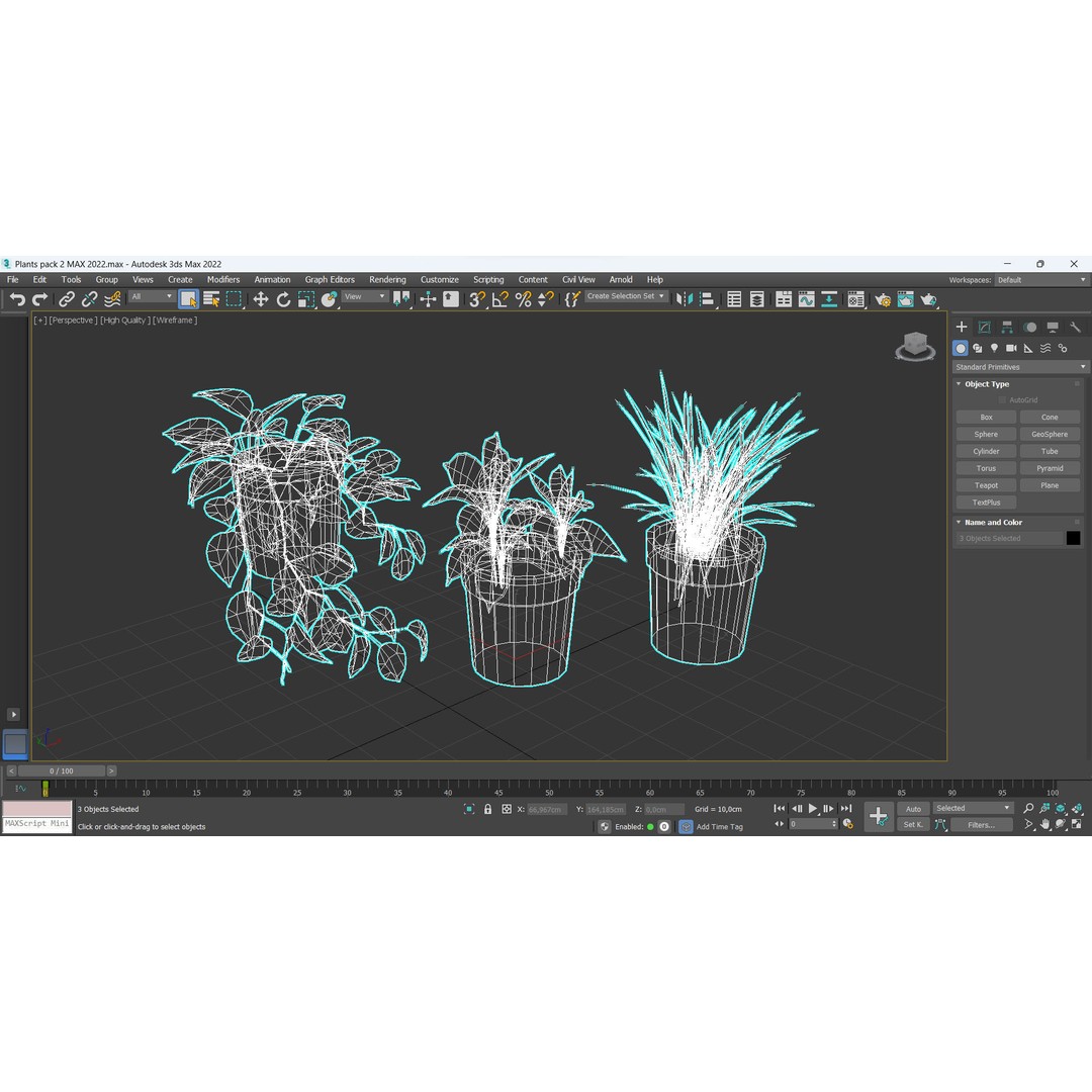 Plants 3D Model – Low Poly Pot Plant Pack, FBX & OBJ Formats