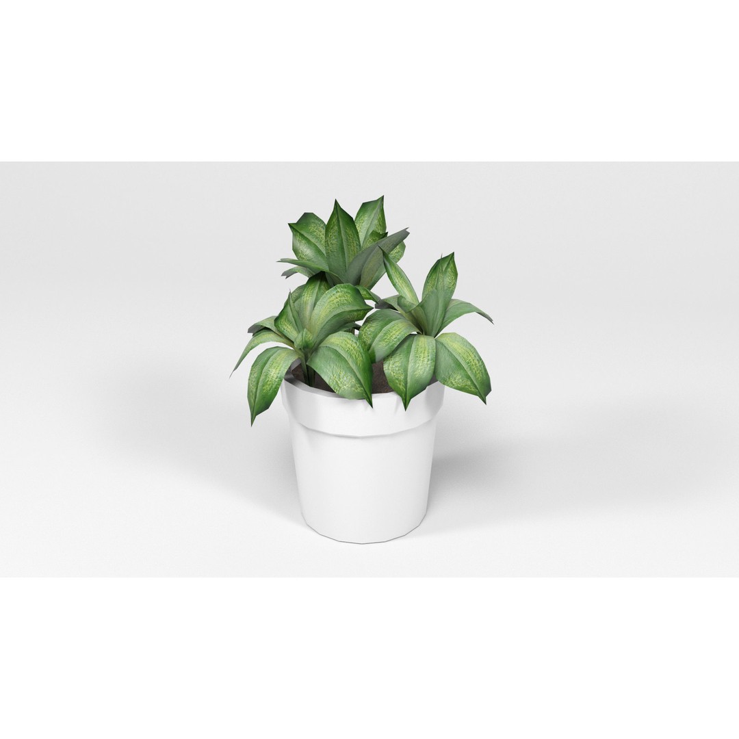 Plants 3D Model – Low Poly Pot Plant Pack, FBX & OBJ Formats - View 7