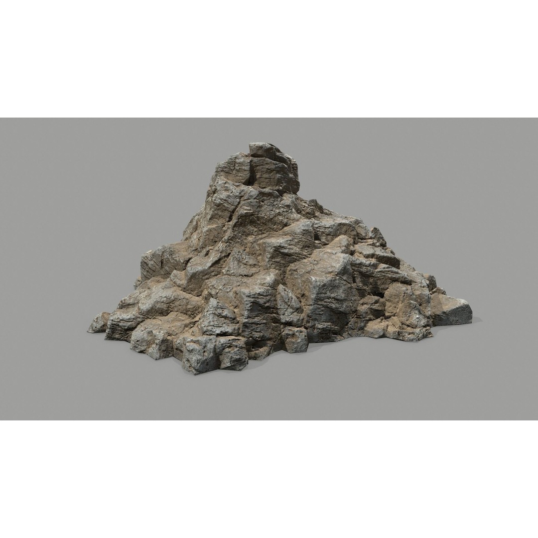 Desert Rocks 3D Model – Low Poly Game Asset, FBX, OBJ, Blender - View 11
