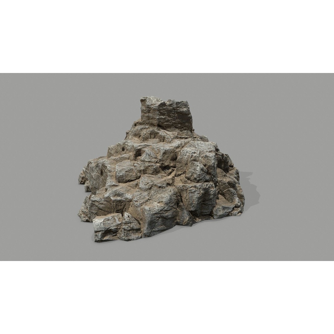 Desert Rocks 3D Model – Low Poly Game Asset, FBX, OBJ, Blender - View 14