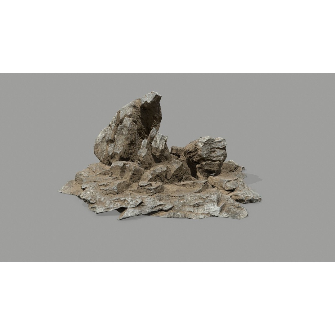 Desert Rocks 3D Model – Low Poly Game Asset, FBX, OBJ, Blender - View 19