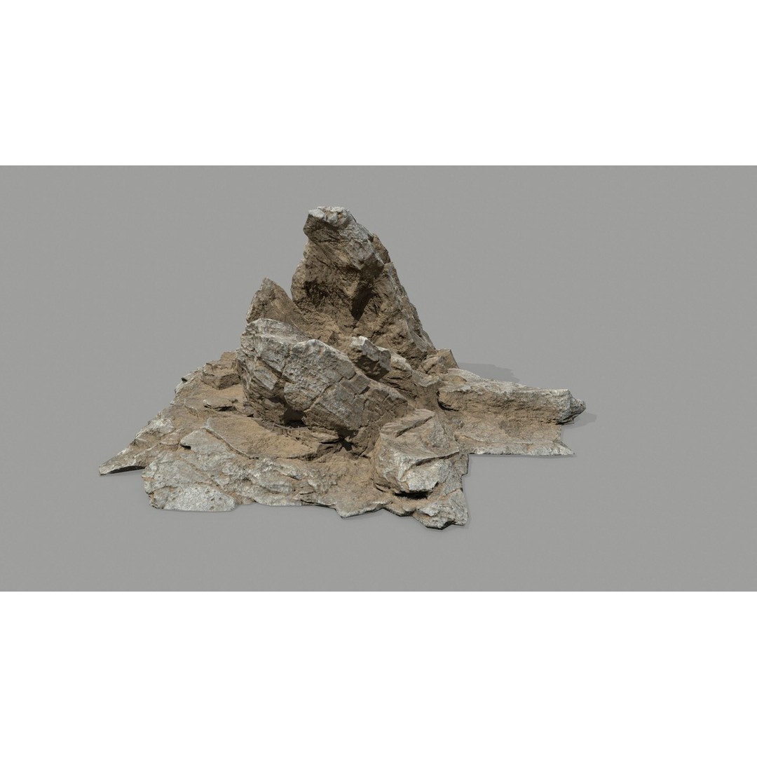 Desert Rocks 3D Model – Low Poly Game Asset, FBX, OBJ, Blender - View 20